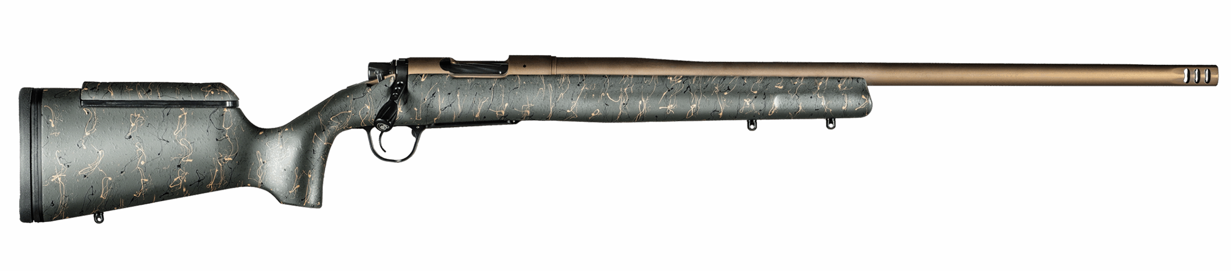 Christensen Arms 8010200701 Mesa Long Range 308 Win 4+1 16.25" Burnt Bronze Cerakote Threaded Barrel & Steel Drilled & Tapped Receiver, Green w/Black/Tan Webbing Adj Cheek Riser Polymer Stock