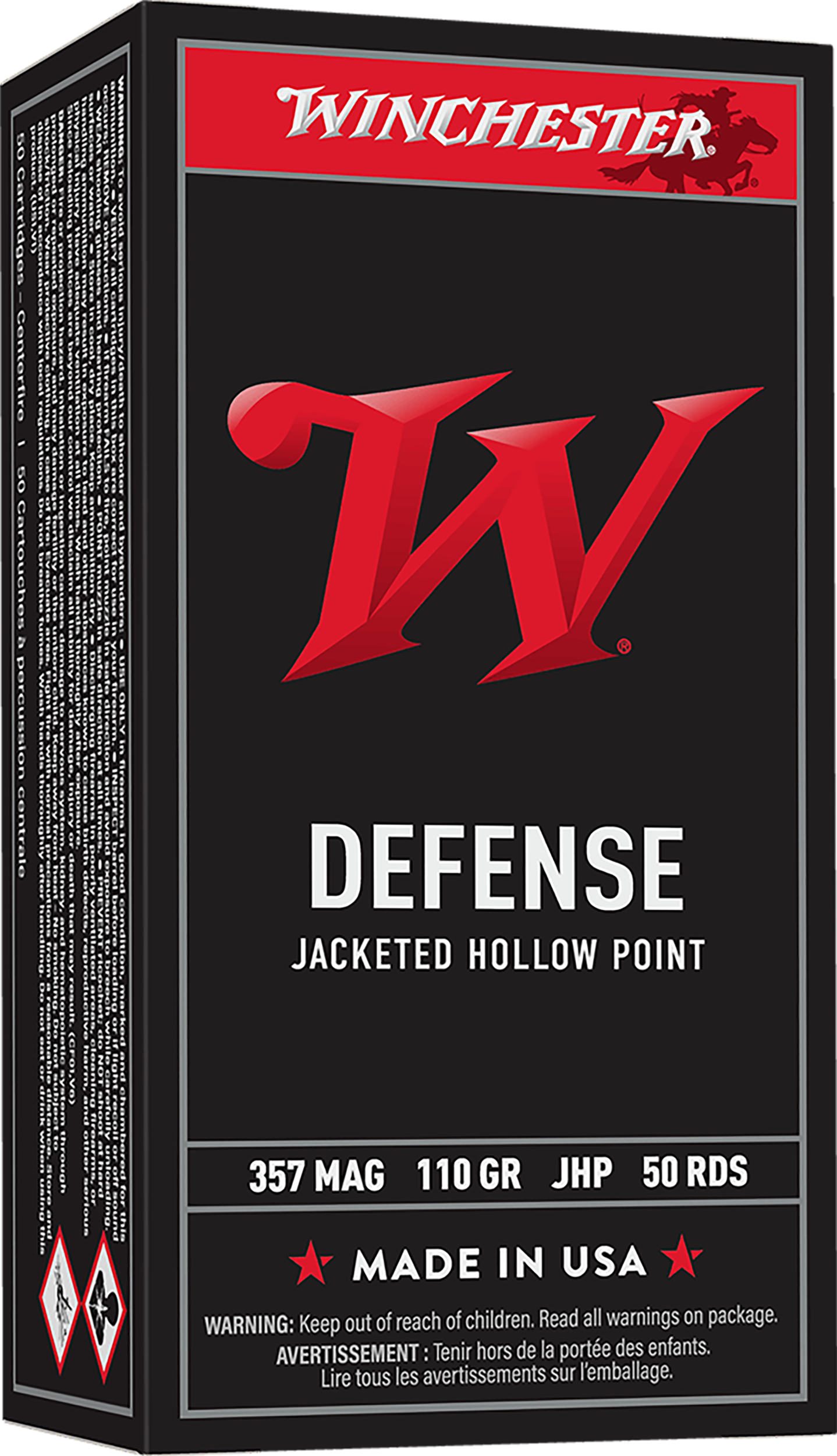 Winchester Ammo Q4204 USA 357Mag 110gr Jacketed Hollow Point 50 Per Box/10 Case