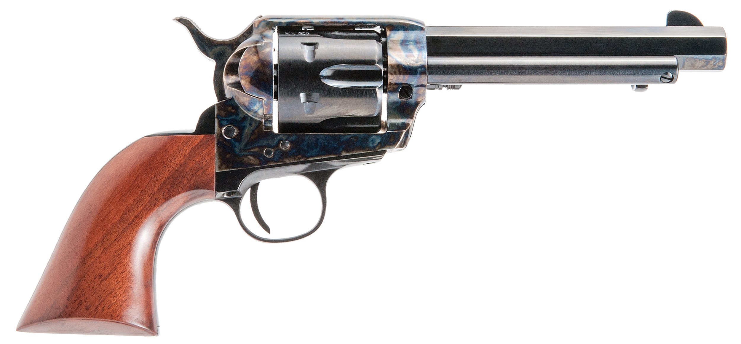 Cimarron PP411MALO El Malo Pre-War 1896-1940 45 Colt (LC) 6 Shot, 5.50" Blued Octagon Steel Barrel, Blued Cylinder, Color Case Hardened Steel Frame, Walnut Grip, Exposed Hammer