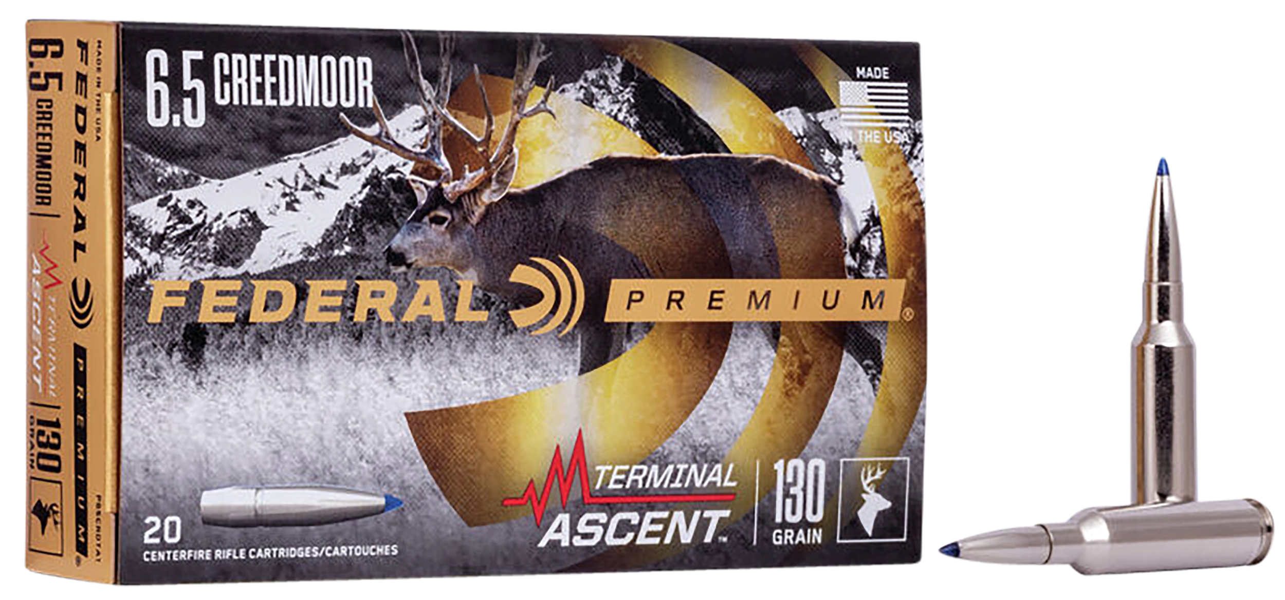 Federal P65CRDTA1 Premium Terminal Ascent 6.5Creedmoor 130gr 20 Per Box/10 Case