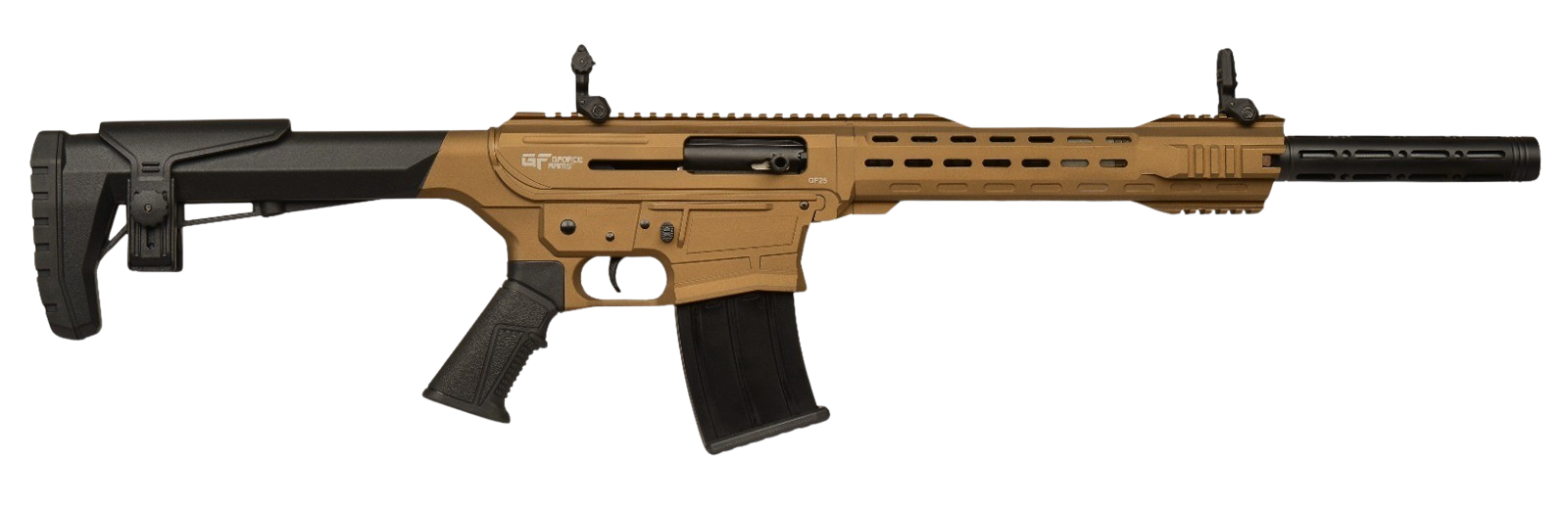 Gforce Arms GF2512BNZ GF25  12 Gauge Semi-Auto 3" 5+1 20" Bronze Cerakote Spiral Threaded Barrel, Bronze Cerakote Picatinny Rail Aluminum Receiver, Adjustable Black Synthetic Stock w/Black Rubber Grip