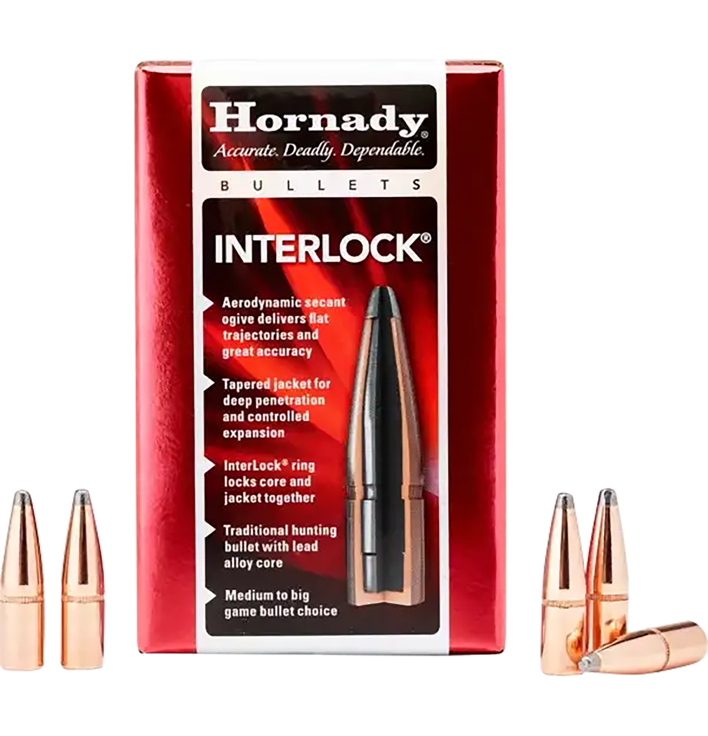 Hornady 3140 InterLock 7.62mm .310 123 gr Soft Point 100 Per Box/ 25 Case