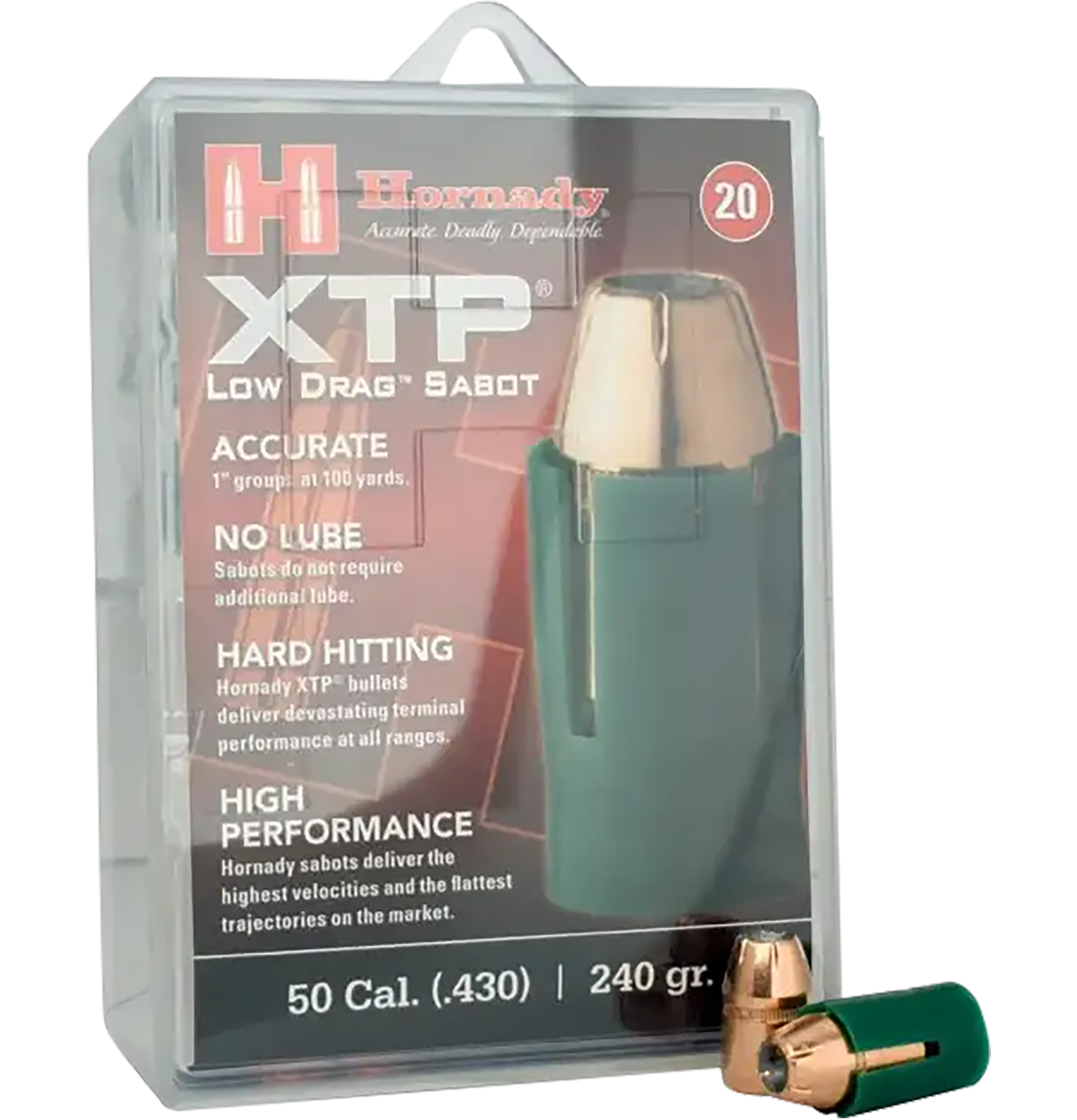 Hornady 6720 XTP  50Cal Sabot XTP Hollow Point 240gr 20 Per Box/10 Case