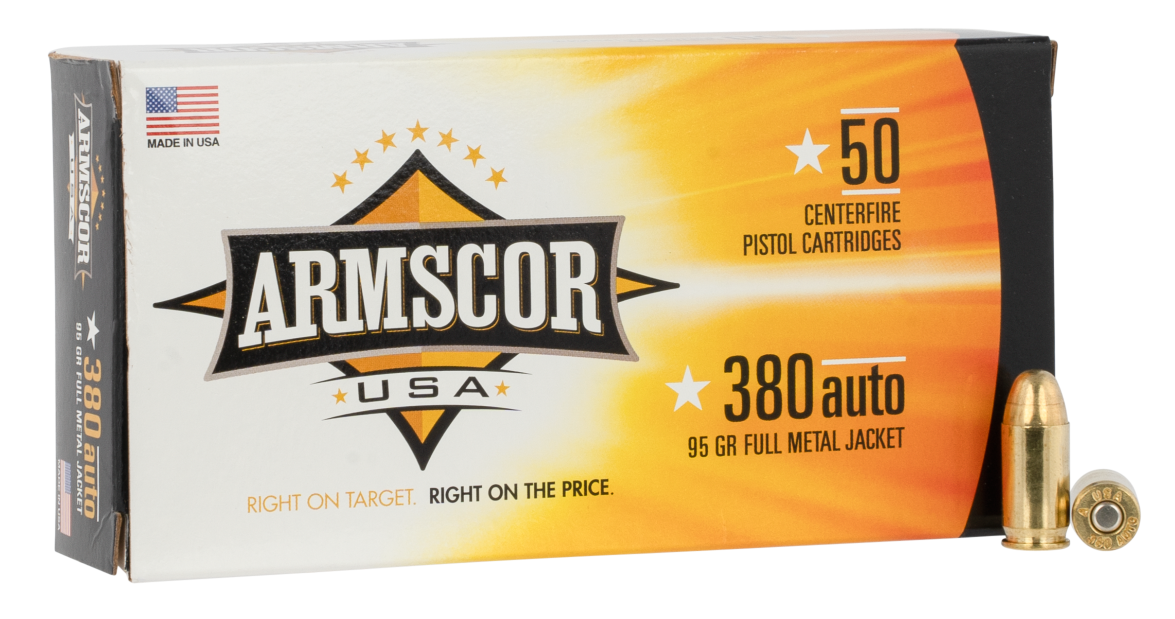 Armscor FAC3802N USA  380ACP 95gr Full Metal Jacket 50 Per Box/20 Case
