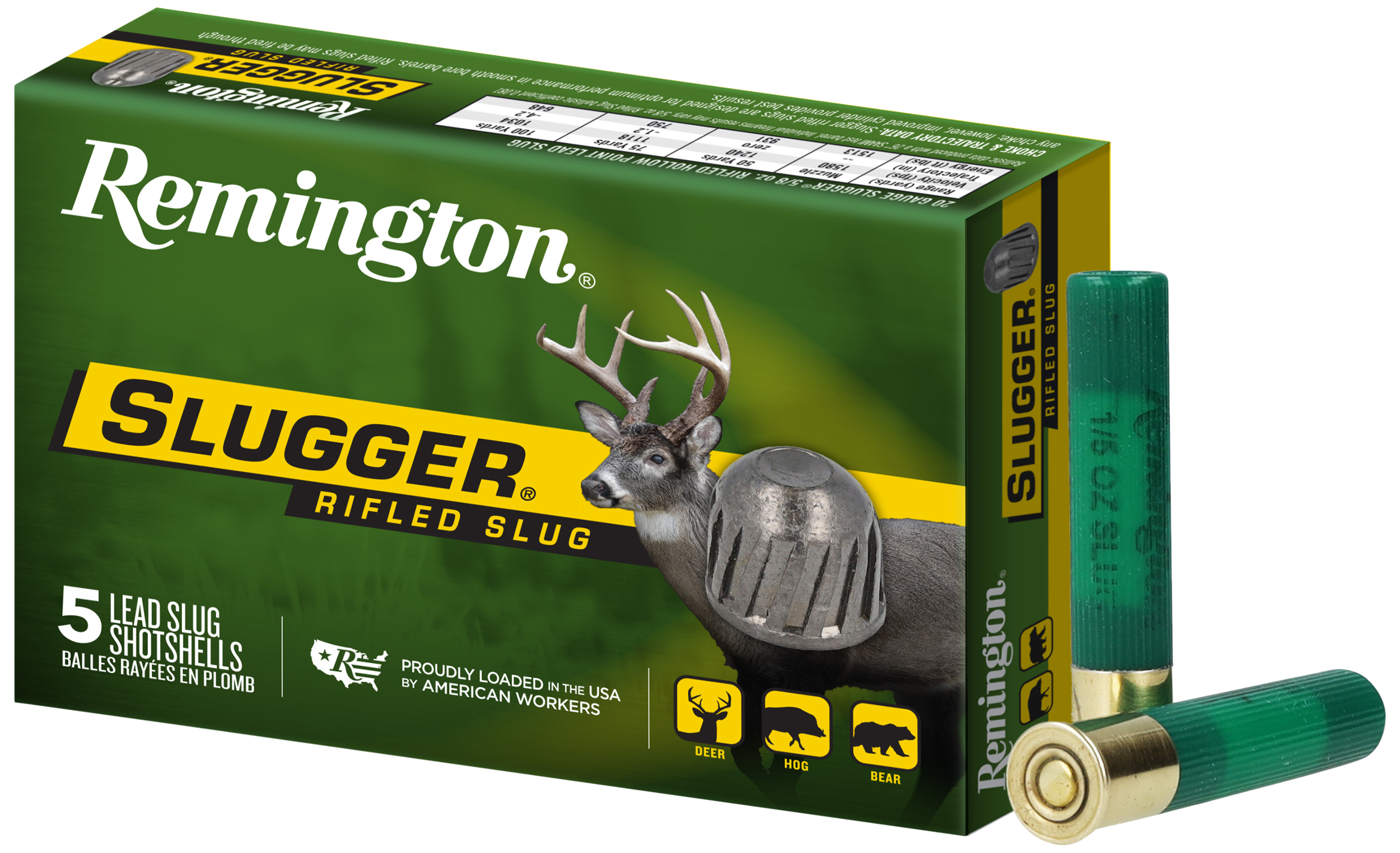 Remington Ammunition 20618 Slugger  410 Gauge 2.50" 1/5 oz Rifled Slug Shot 5 Per Box/ 50 Cs