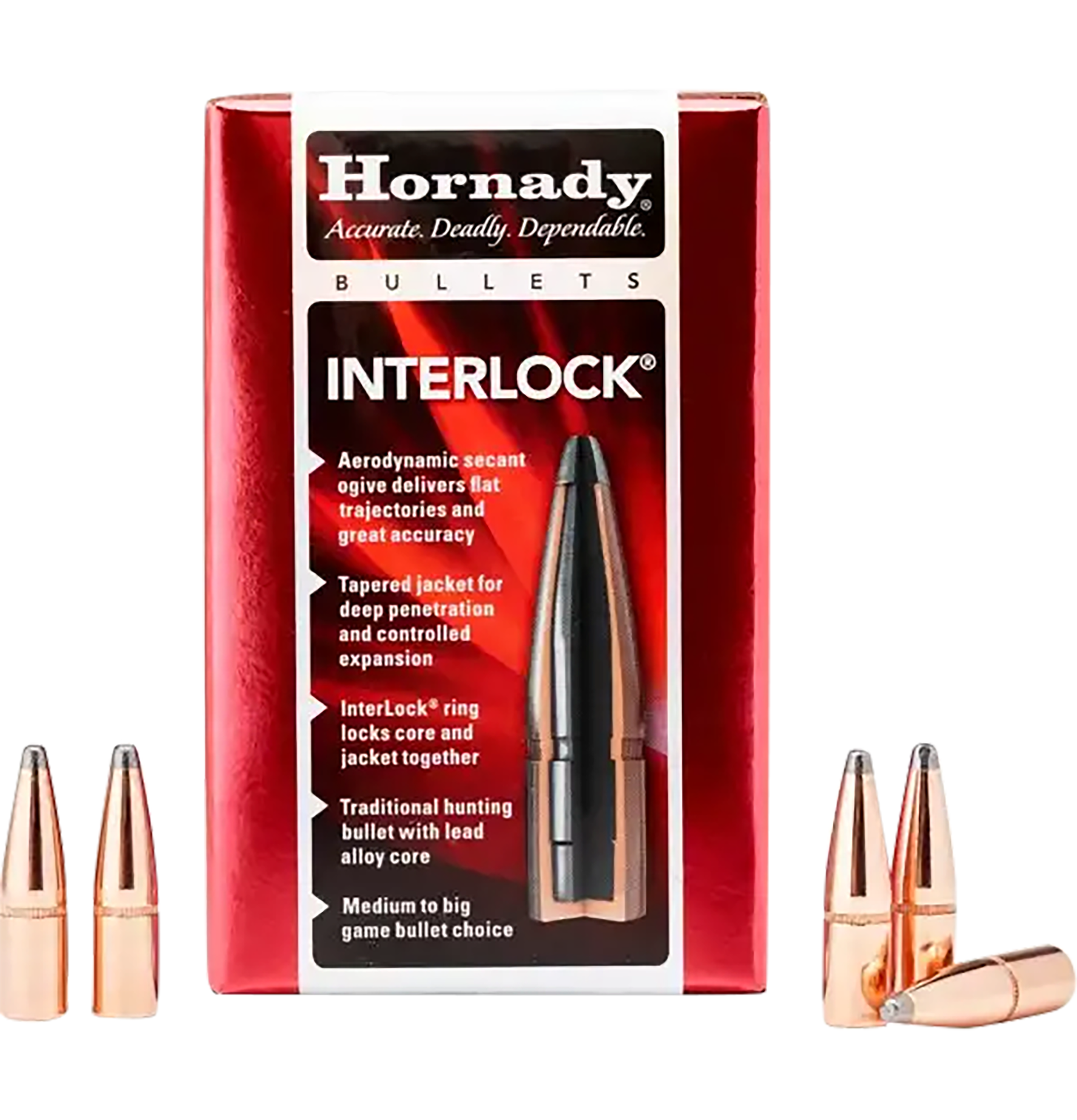 Hornady 3235 InterLock 8mm .323 170 gr Round Nose 100 Per Box/ 15 Case