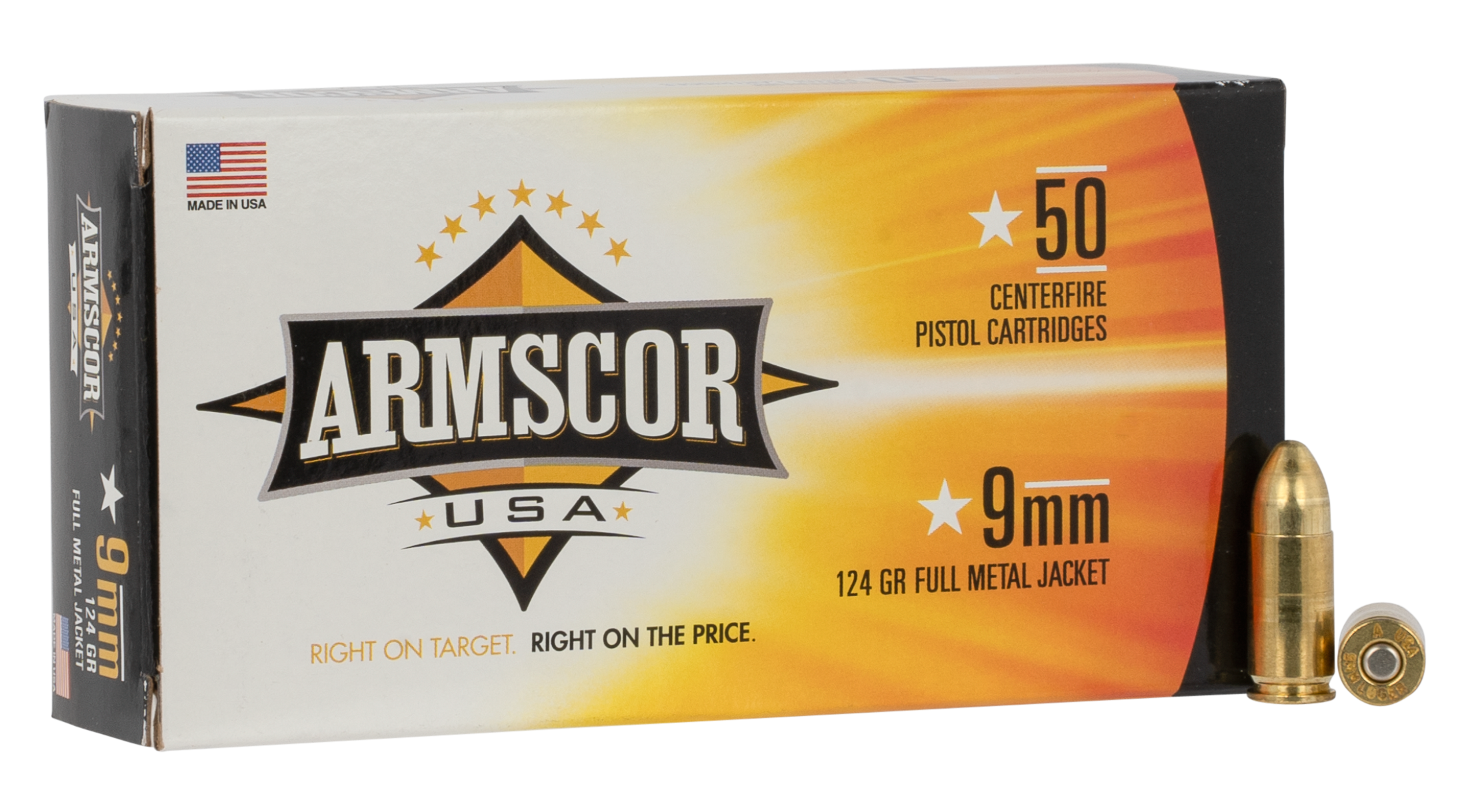 Armscor FAC94 USA  9mmLuger 124gr Full Metal Jacket 50 Per Box/20 Case
