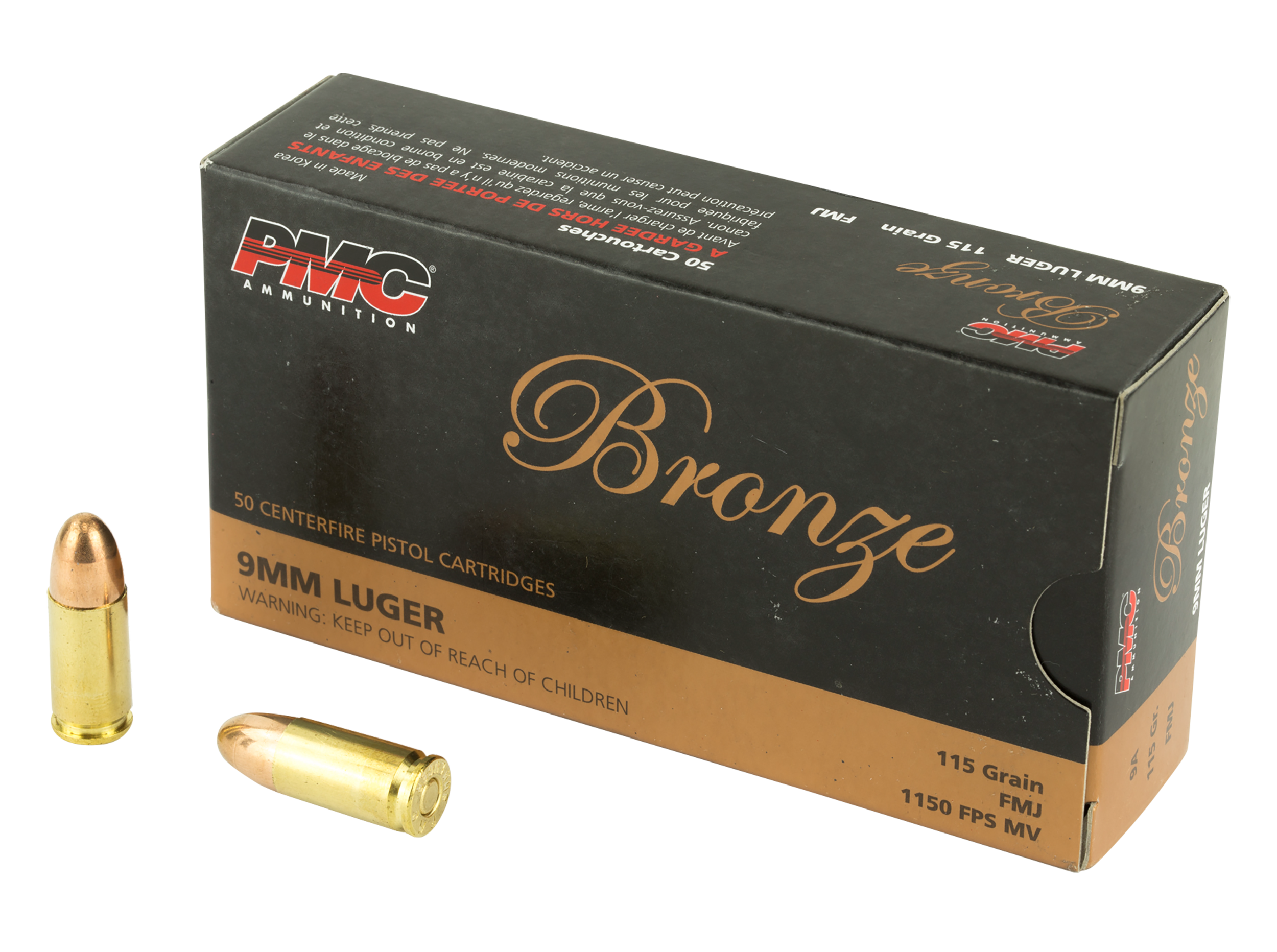 PMC 9A Bronze  9mmLuger 115gr Full Metal Jacket 50 Per Box/20 Case