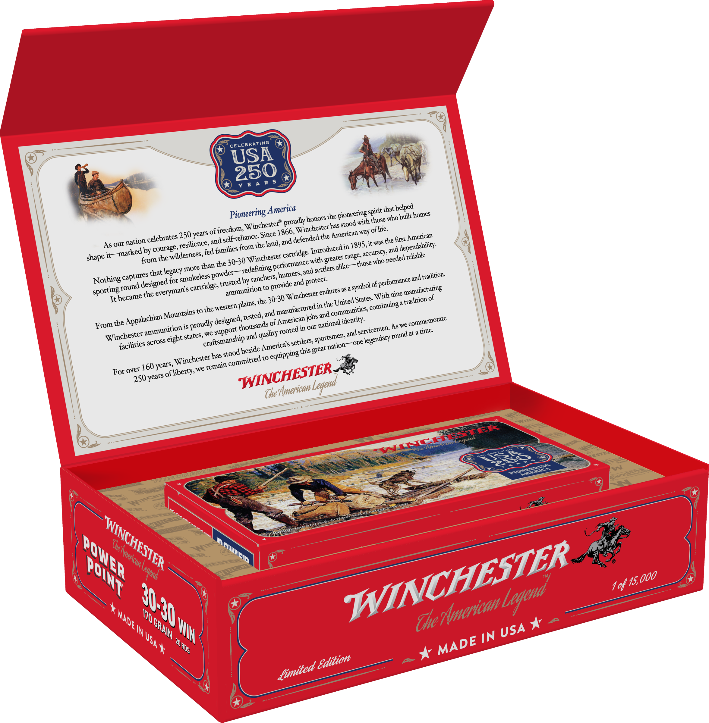 Winchester Ammo X3030250 USA 250th Commemorative Box Series 30-30Win 170gr Power Point 20 Per Box/6 Case