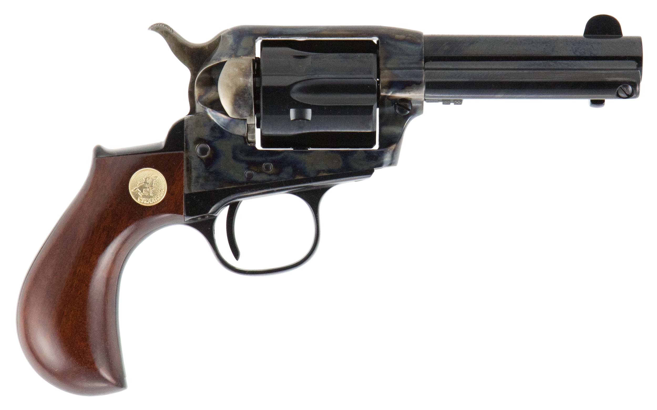 Cimarron CA980 Lightning  38 Special 6 Shot 3.50" Blued Steel Barrel & Cylinder, Color Case Hardened Steel Frame, Birdshead Walnut Grip, Exposed Hammer