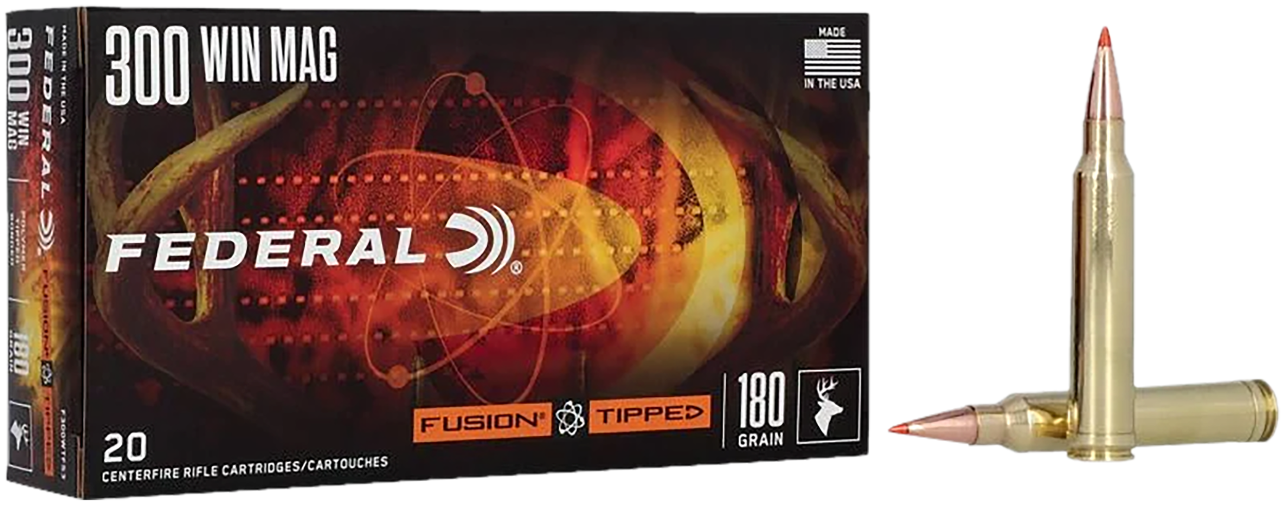 Federal F300WTFS3 Fusion 300WinMag 180gr Bonded Soft Point 20 Per Box/10 Case