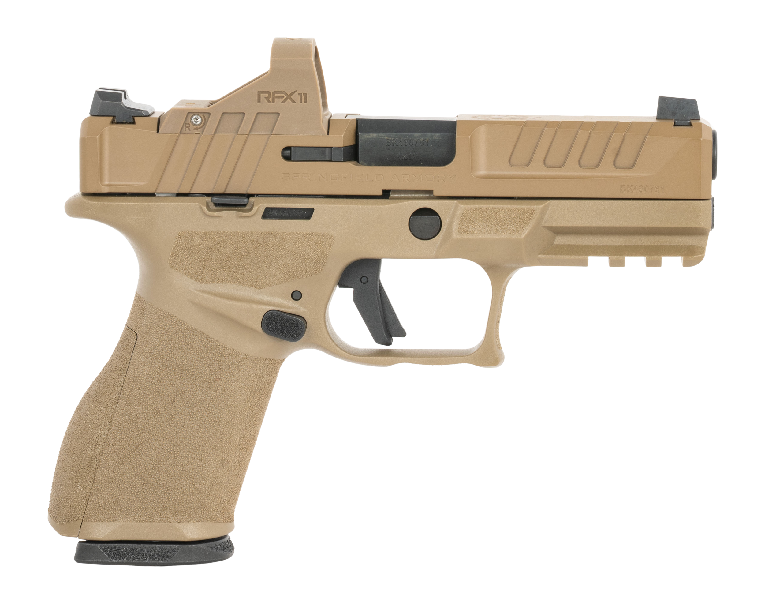 Springfield Armory EC9409FUPAC Echelon 4.0FC 9mm Luger 18+1 4" Black Melonite Barrel, FDE Cerakote Steel Optic Ready/Serrated Slide & Polymer Frame w/Picatinny Rail, Adaptive Texture Grip