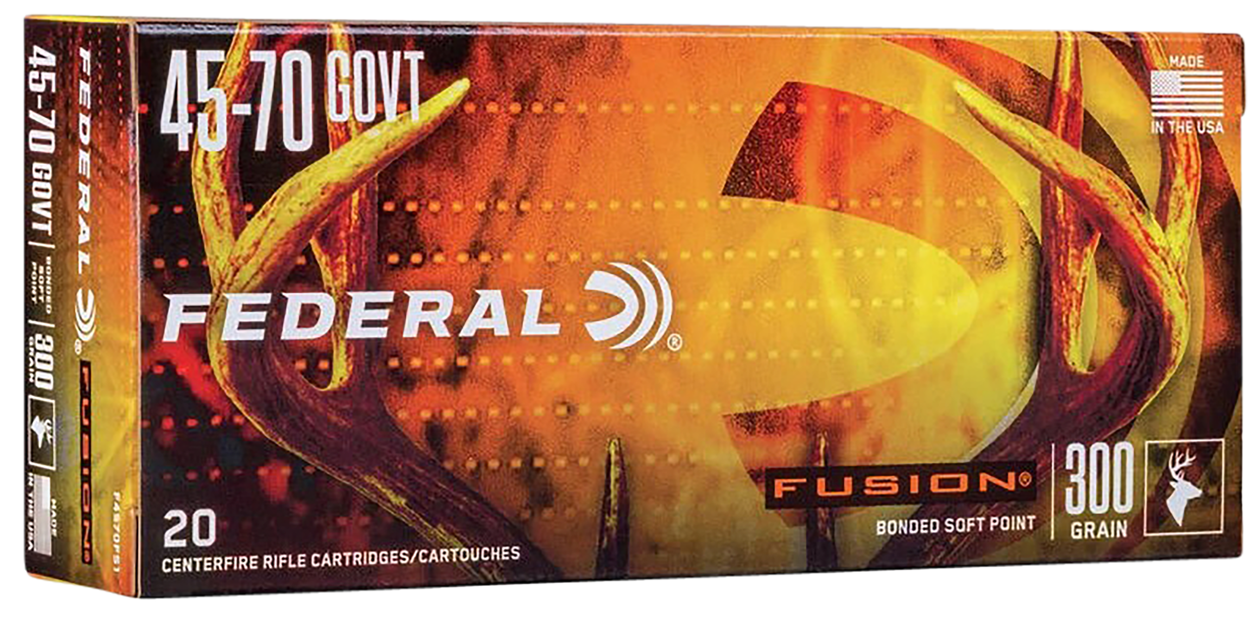 Federal F4570FS1 Fusion 45-70Gov 300gr Bonded Soft Point 20 Per Box/10 Case