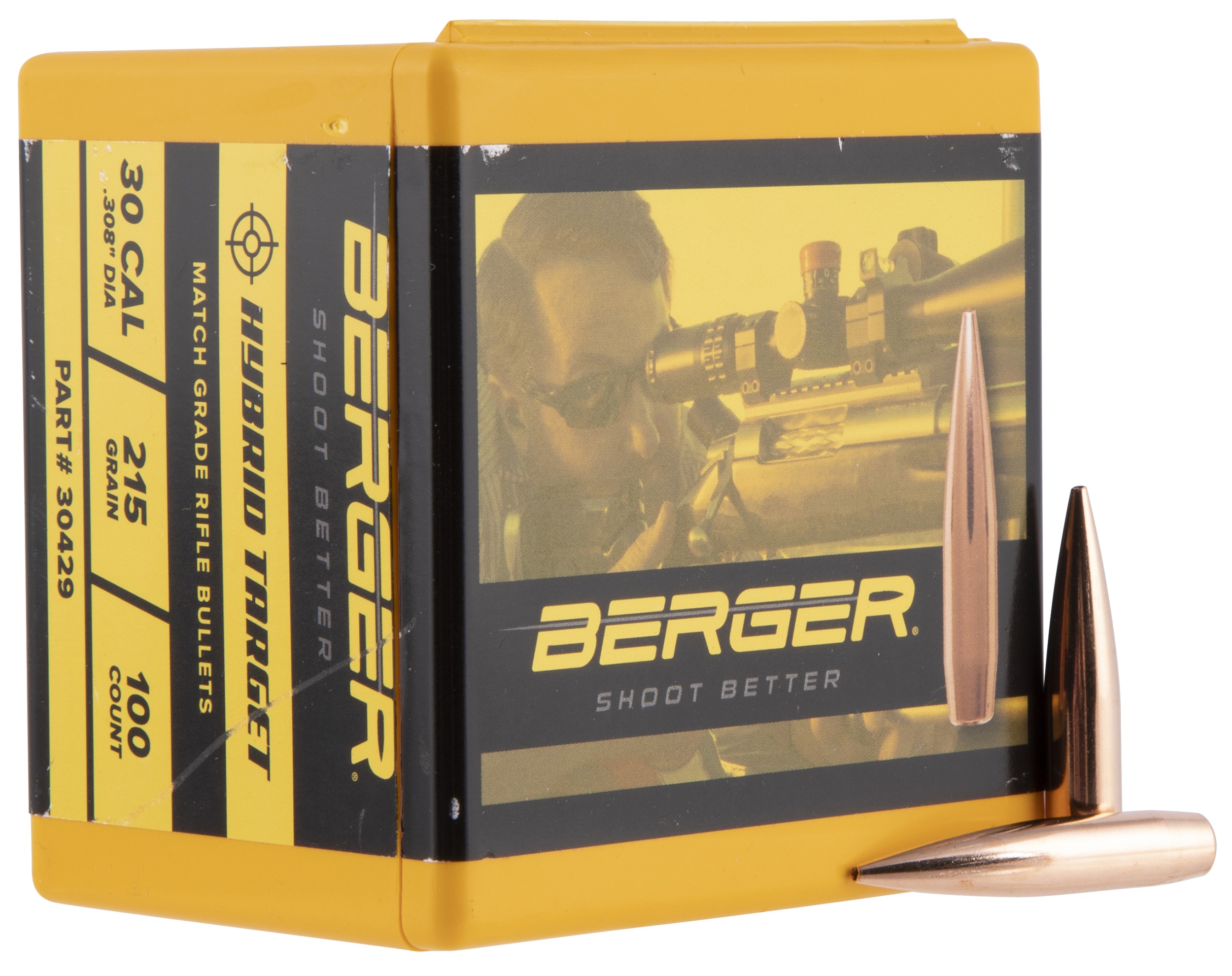 Berger Bullets 30429 Hybrid Target 30Cal 215gr 100/Box