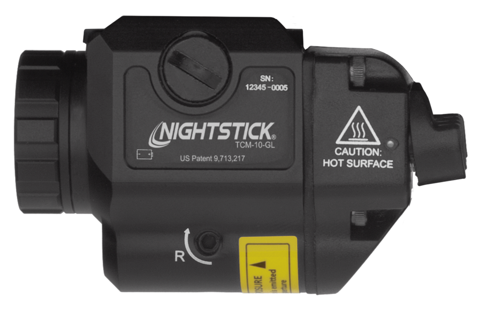 Nightstick TCM10GL Compact Weapon-Mounted Light with Green Laser Black Anodized 650 Lumens White Light