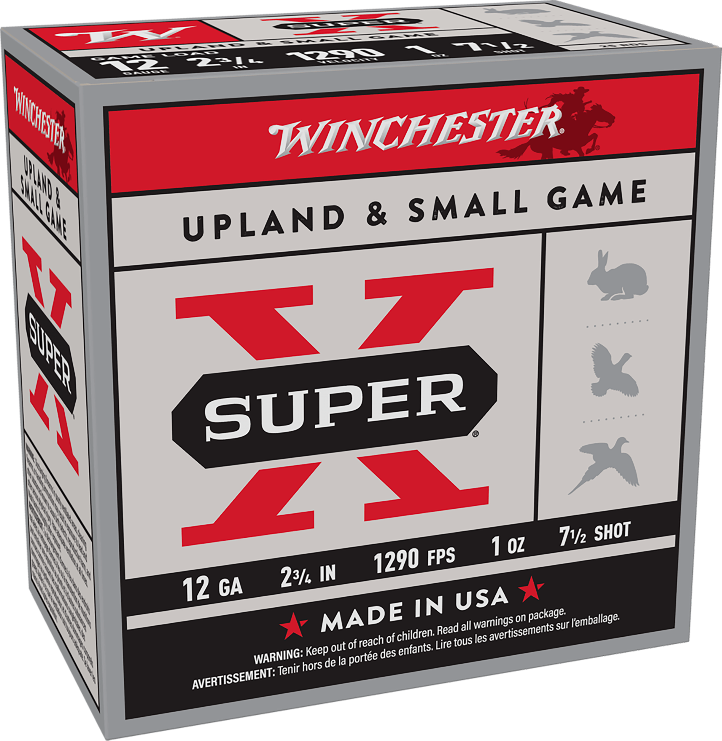 Winchester Ammo XU127 Super X Game Load 12Gauge 2.75" 1oz 7.5Shot 25 Per Box/10 Case