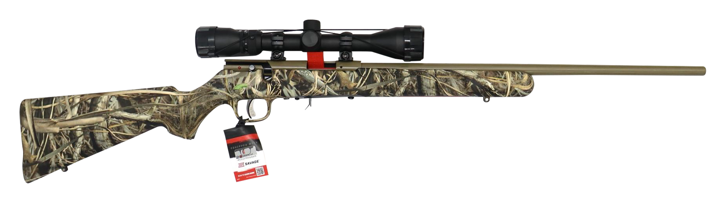 Savage Arms 90757 93 XP 22 WMR 10+1 21" Coyote Tan Cerakote Button-Rifled Barrel & Drilled & Tapped Steel Receiver, Brush Camouflage Fixed Synthetic Stock, Weaver 3-9x40mm