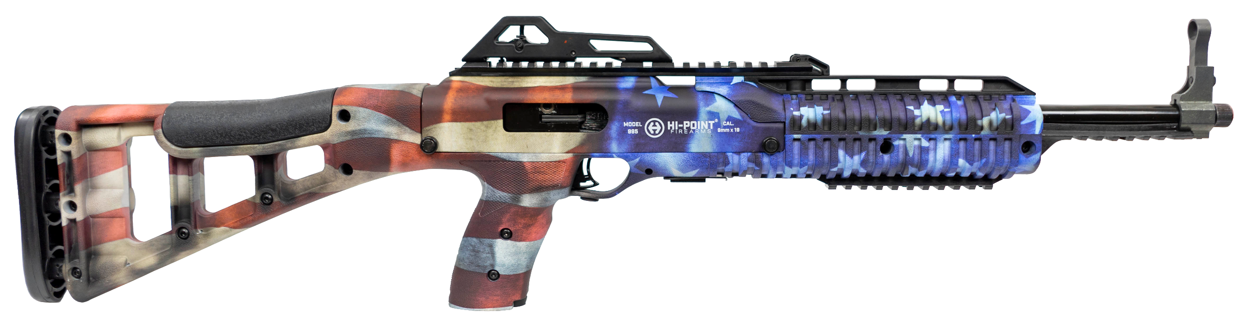 Hi-Point 995TSFLG 995TS Carbine 9mm Luger 16.50" 10+1, American Flag, Skeletonized Stock, Adjustable Sights