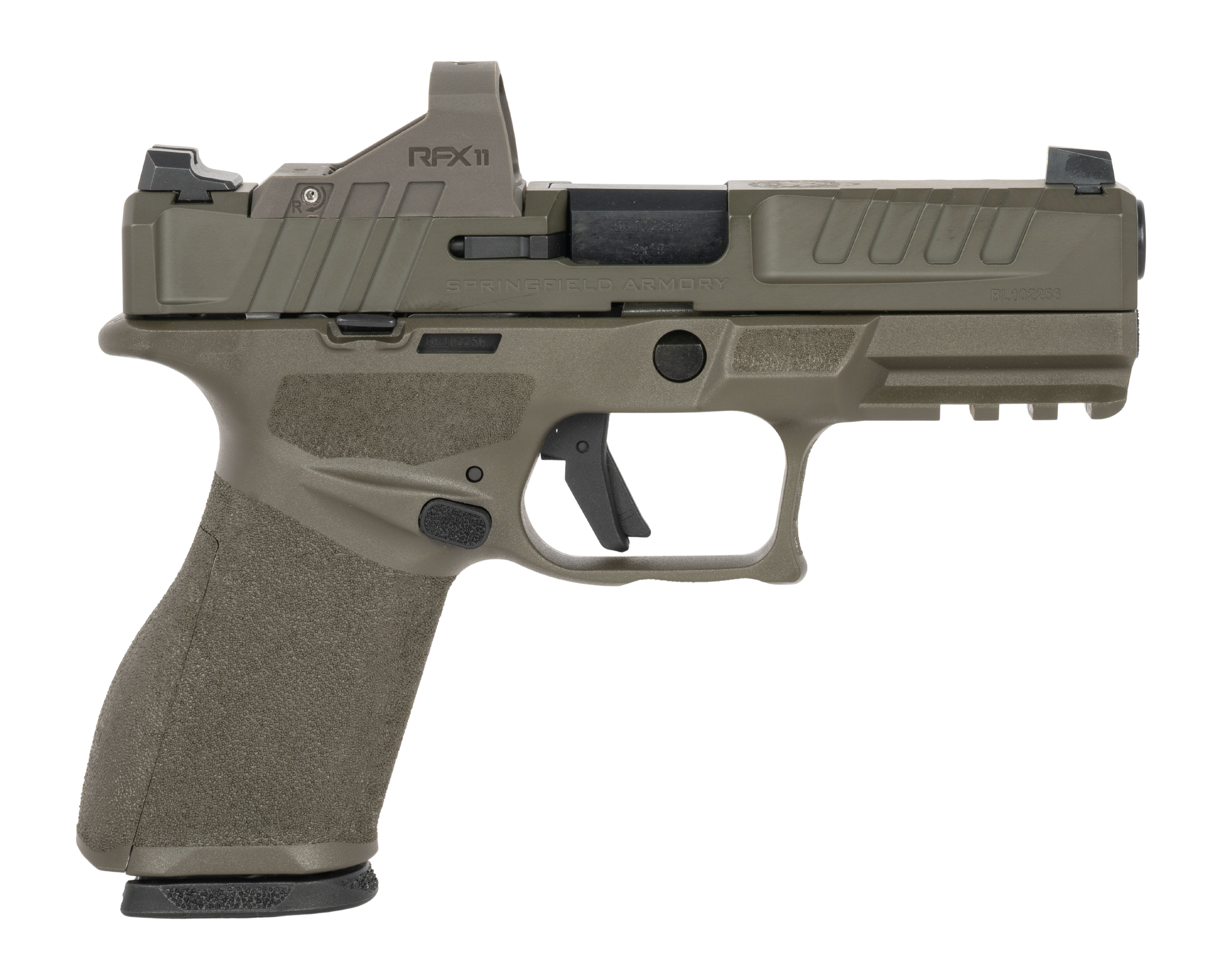 Springfield Armory EC9409GU15PAC Echelon 4.0FC 9mm Luger 15+1 4" Black Melonite Barrel, OD Green Cerakote Steel Optic Ready/Serrated Slide & Polymer Frame w/Picatinny Rail, Adaptive Texture Grip