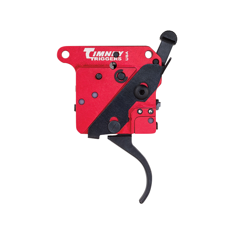 Timney Triggers 533 2-Stage  Two-Stage Curved Trigger with 1-1.50 lbs Draw Weight & Black/Red Finish for Remington 700 Right