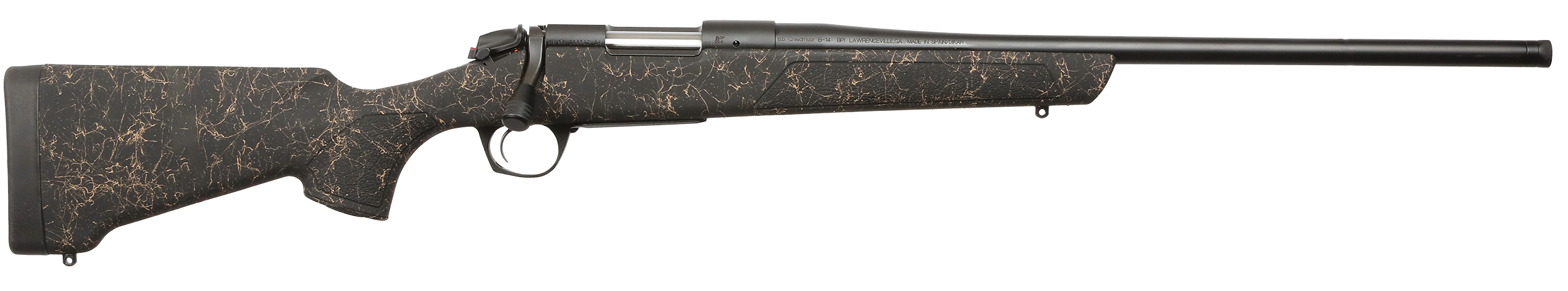 Bergara Rifles B14S901 B-14 Stoke 308 Win 4+1, 20" Graphite Black Cerakote #4.5 Contour Threaded Barrel, Graphite Black Cerakote Steel Receiver, Black Webbed Tan Fixed w/SoftTouch Synthetic Stock