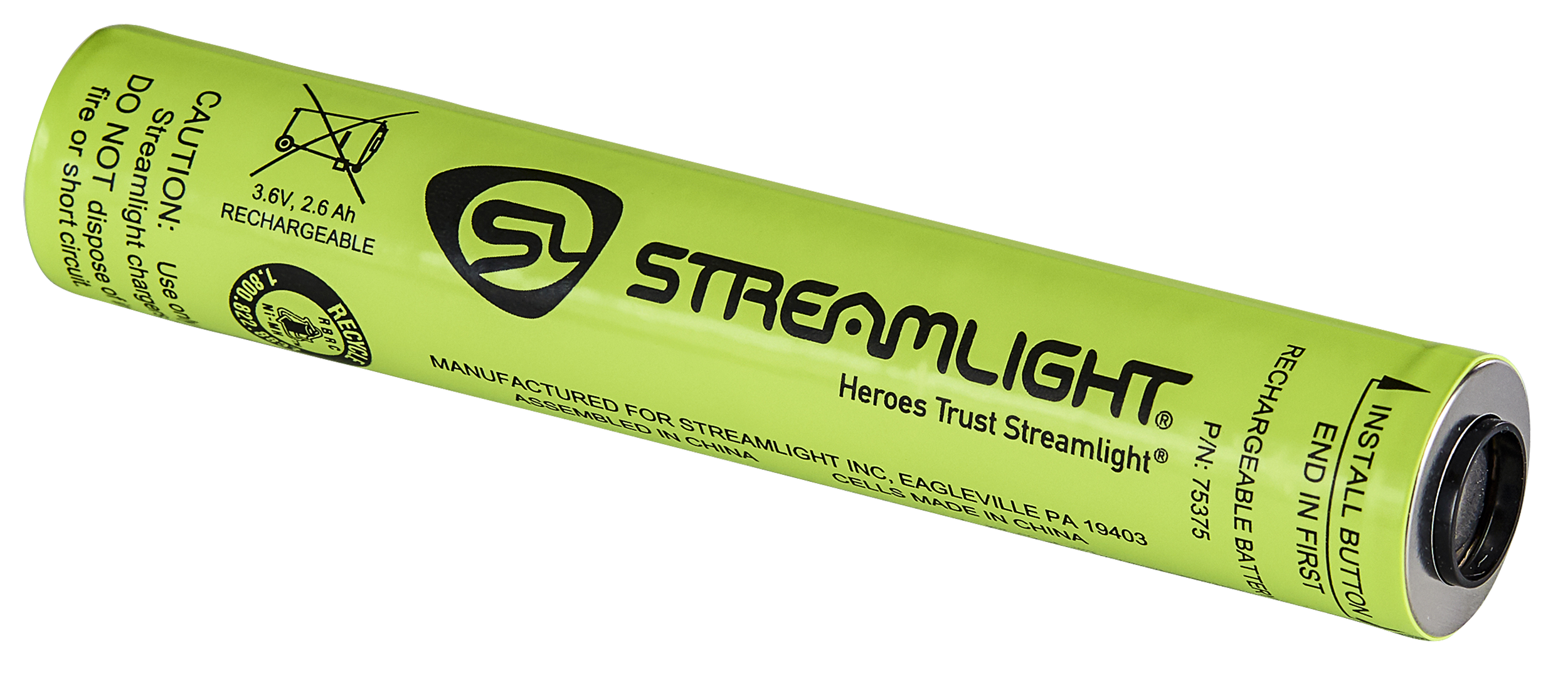 Streamlight 75375 Batter Stick for Stinger  Neon Yellow 3.6V Fits Stinger (1) Single Pack