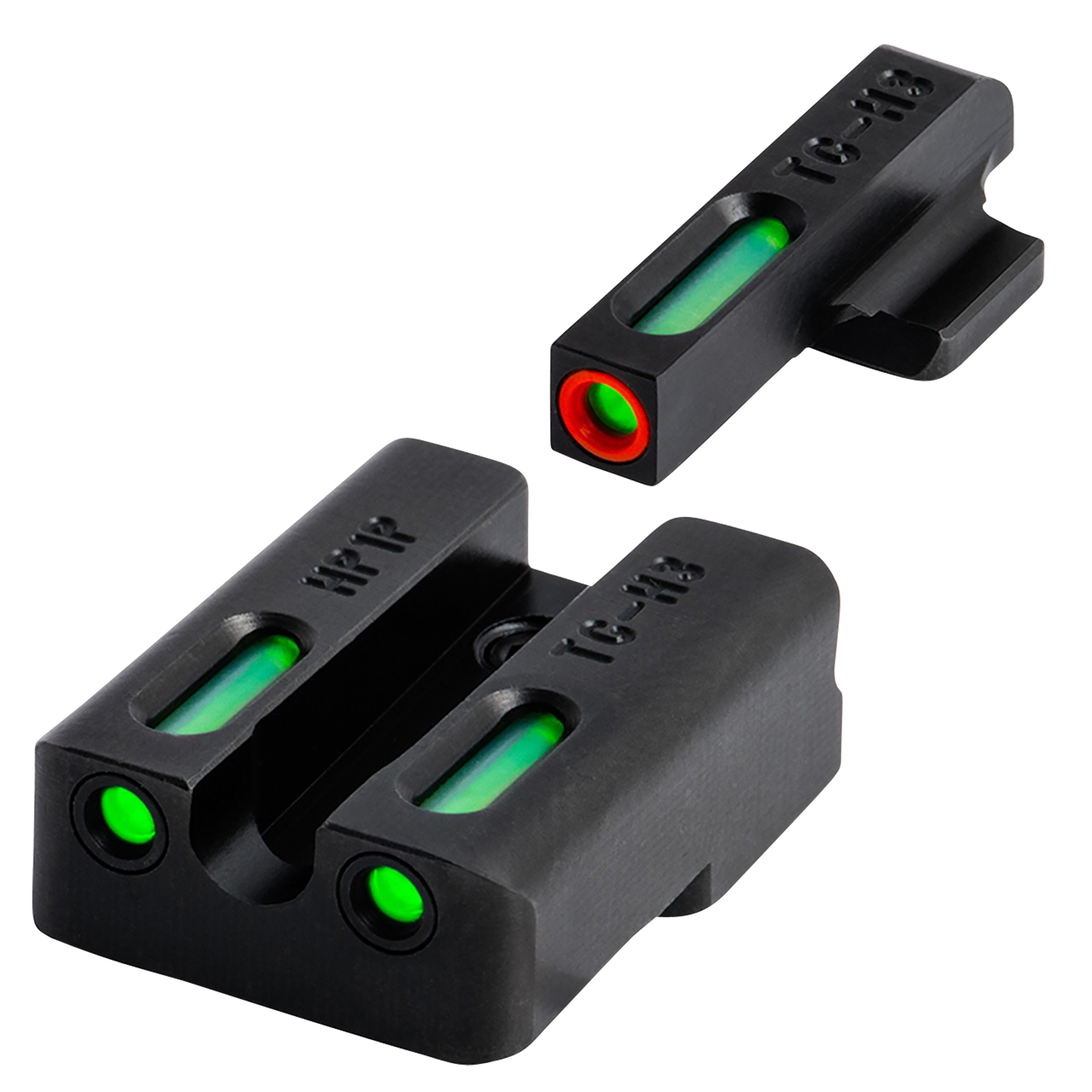 TruGlo TG13XD2PC TFX Pro  Black | Green Tritium & Fiber Optic Orange Outline Front Sight Green Tritium & Fiber Optic Rear Sight
