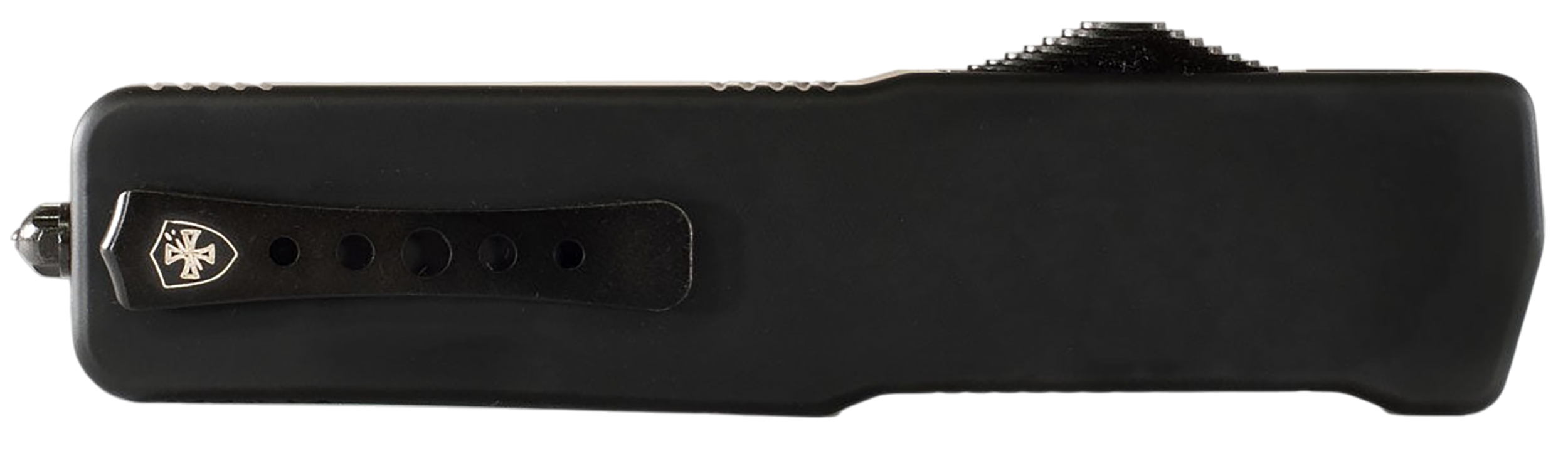 Templar Knife MZBR321 Premium Weighted  Slim 3.16" OTF Drop Point Plain Black Oxide Stonewashed Powder Coated D2 Steel Blade, 4.93" Black Aluminum/Rubber Handle