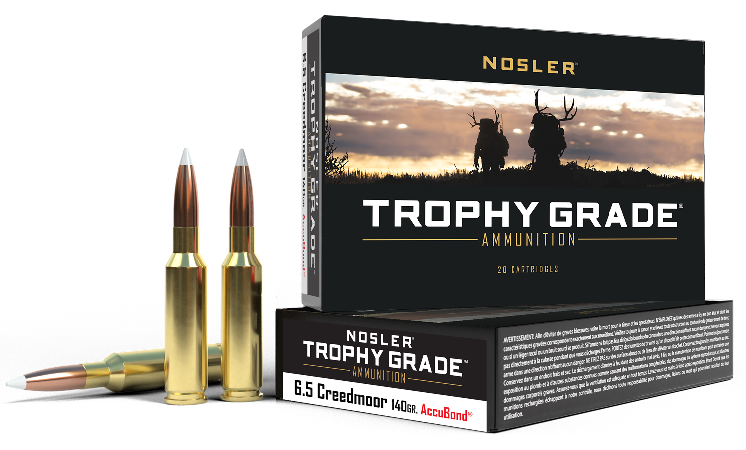 Nosler 60080 Trophy Grade 6.5Creedmoor 140gr Nosler AccuBond 20 Per Box/10 Case