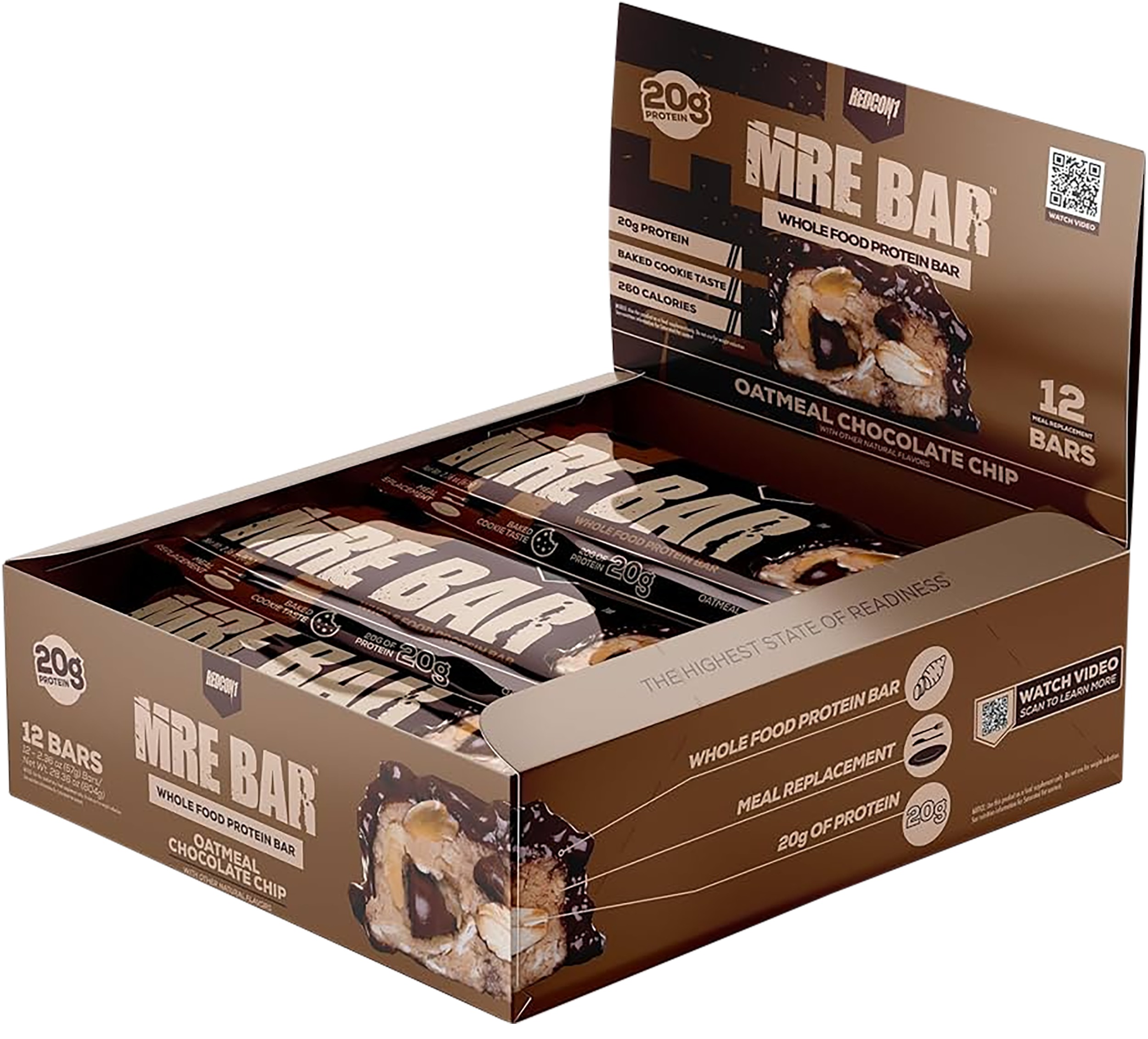 Redcon1 MRE Protein Bar Oatmeal Chocolate Chip 12 Pack