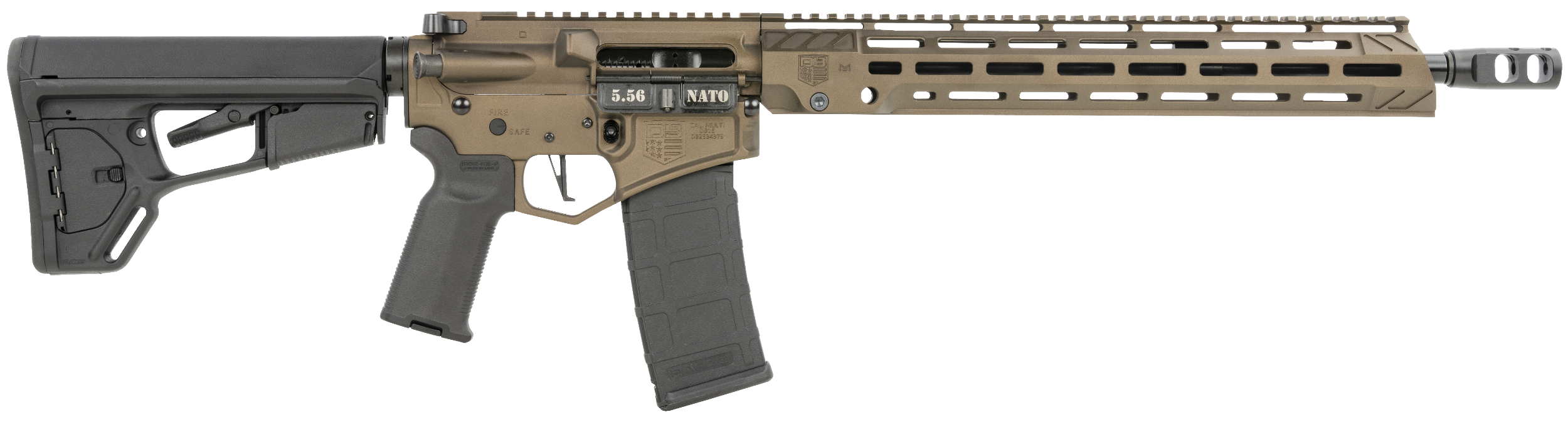 Diamondback DB1758K071 DB15  5.56x45mm NATO 16" 30+1 Midnight Bronze Adjustable Magpul ACS-L Stock Black Magpul MOE-K2+ Grip 15" M-LOK