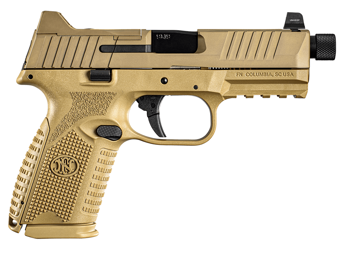 FN 66100745 509 Midsize Tactical 9mm Luger 4.50" Threaded Barrel 15+1 Or 24+1, Flat Dark Earth Polymer Frame With Mounting Rail, Optic Cut FDE Stainless Steel Slide, No Manual Safety, Optics Ready