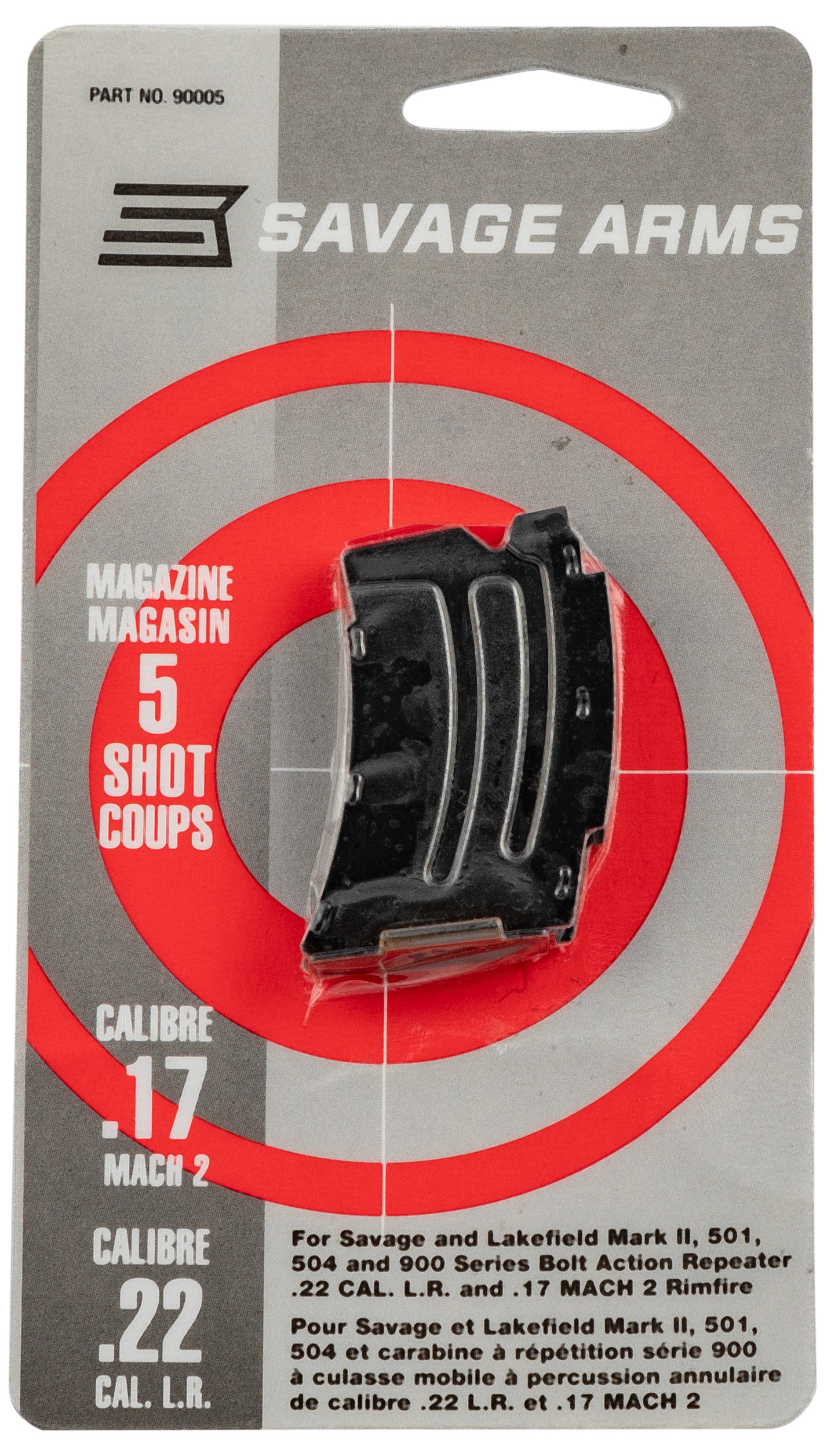 Savage Arms 90005 MKII  5rd 22 LR/17 Mach 2 Blued Steel