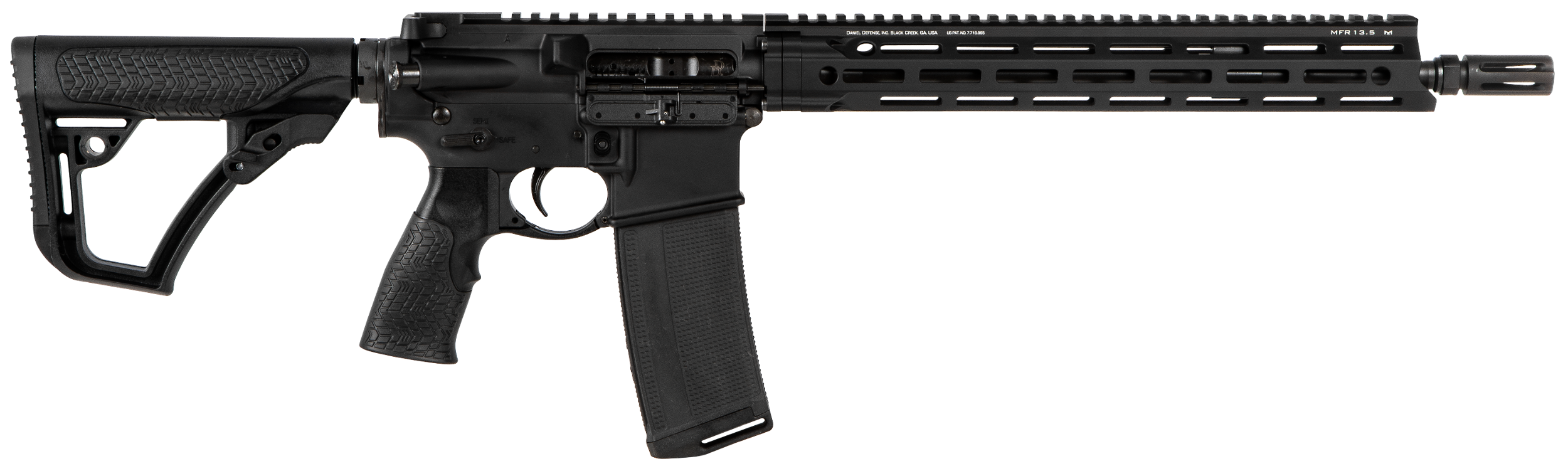 Daniel Defense 0212815049047 DDM4 V7 SLW 5.56x45mm NATO 30+1 14.50" Threaded Lightweight Profile Barrel, Black Hard Coat Anodized,  6 Position Stock w/SoftTouch Overmolding