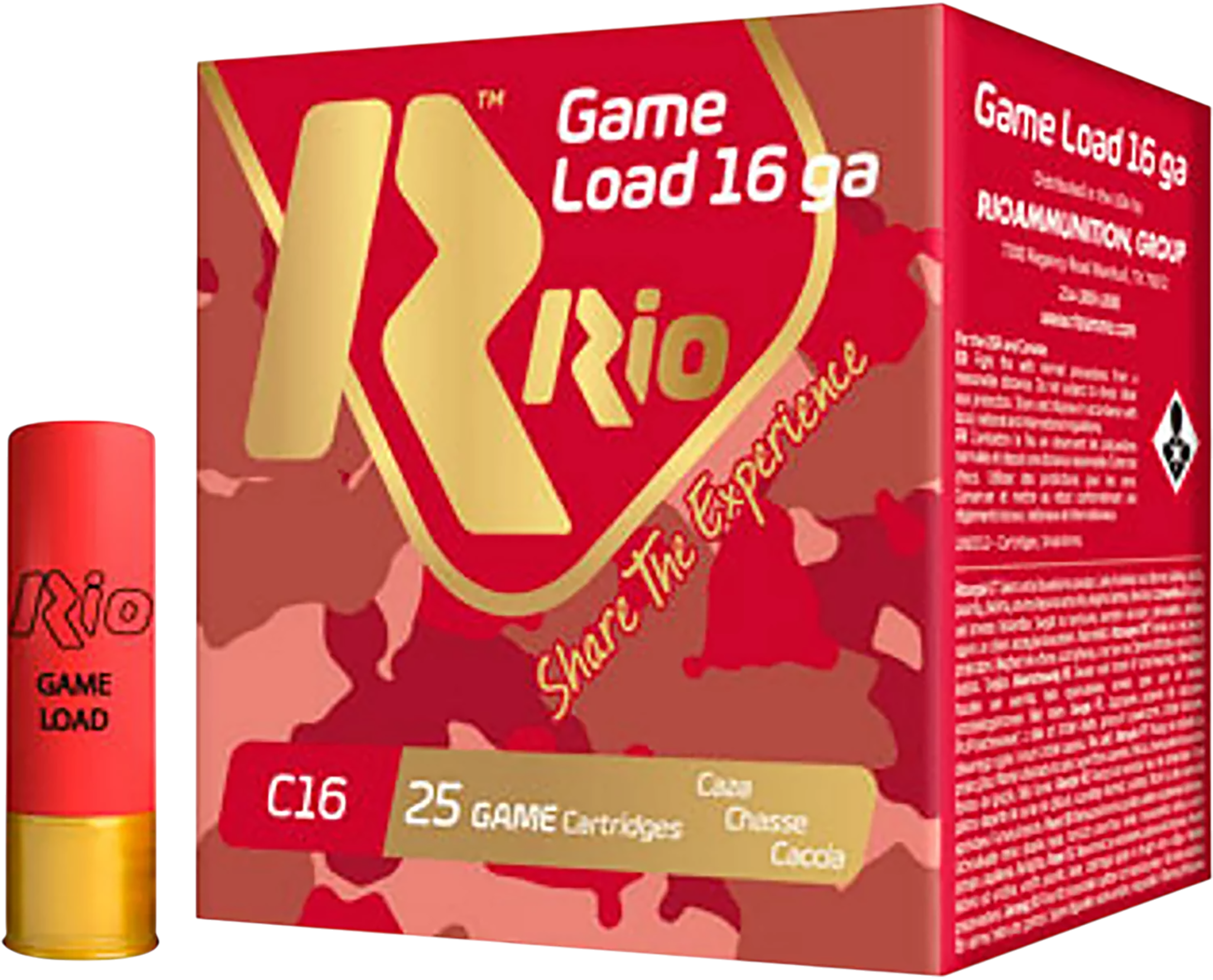 Rio Ammunition RCHV168 Game Load  16Gauge 2.75" 1 1/8oz 8Shot 25 Per Box/10 Case