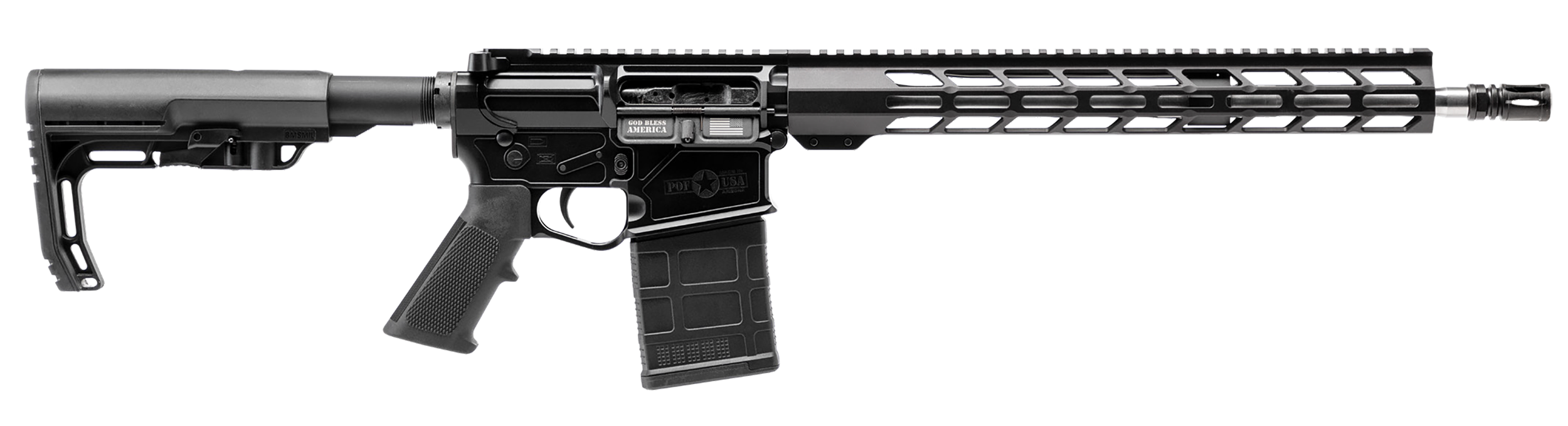 Patriot Ordnance Factory 02357  LMR Base 308 Win 20+1 16.50" Black Aluminum Receiver A2 Style Grip