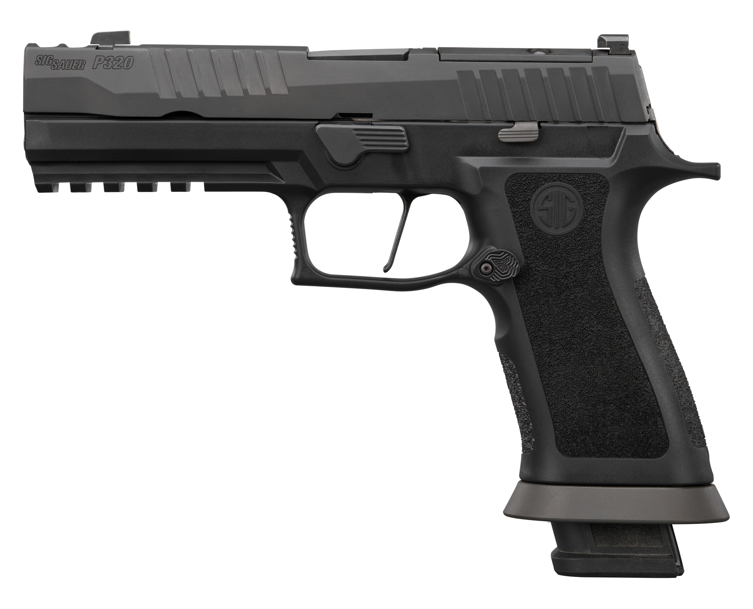 Sig Sauer 320XF9MOD P320 M.O.D. Full Size 9mm Luger 21+1 3.90" Black Barrel, Matte Black DLC Stainless Steel Optic Ready/Ported/Serrated Slide, Black Stainless Steel Frame w/Picatinny Rail, M.O.D. X F