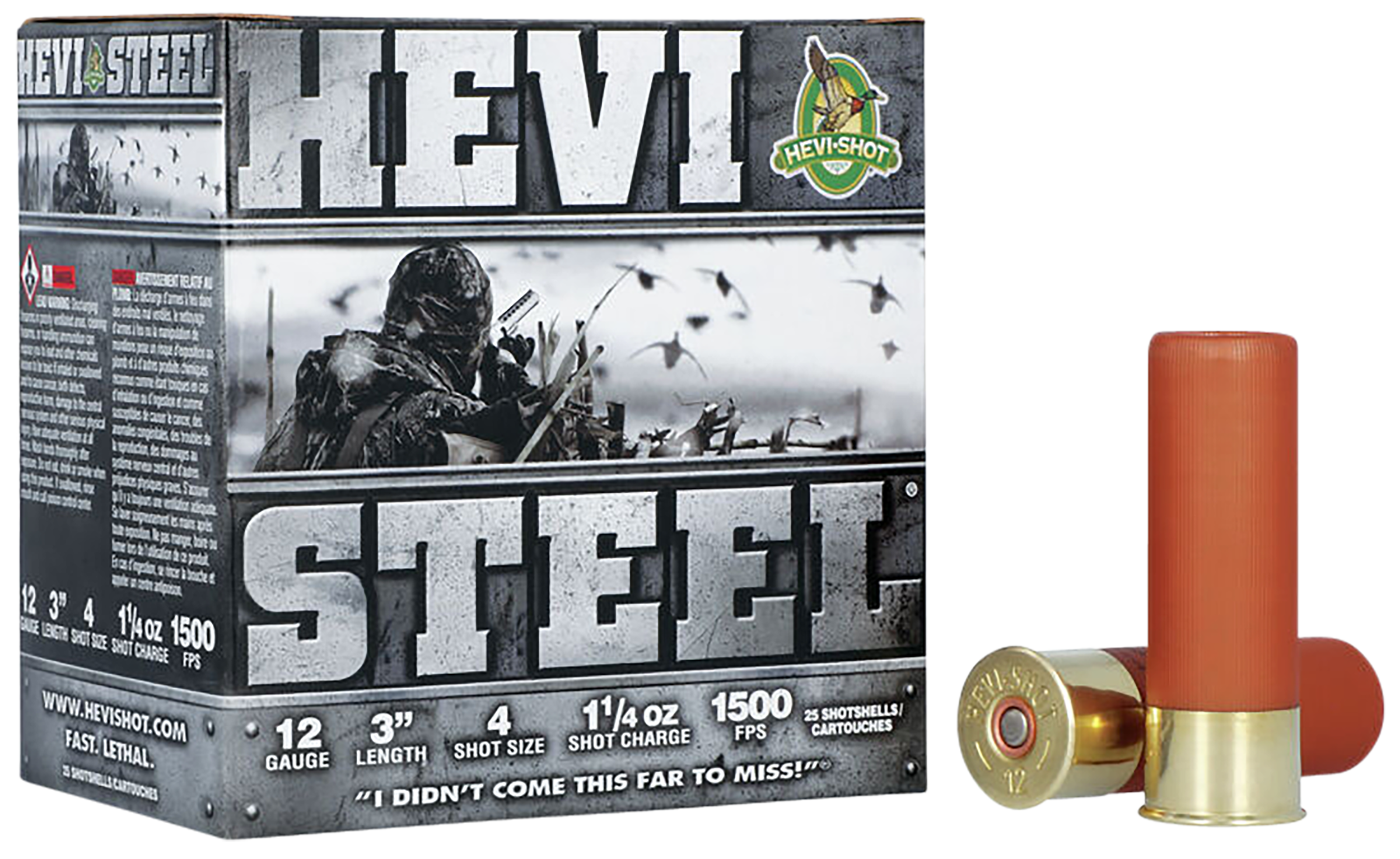 HEVI-Shot HS60004 HEVI-Steel  12Gauge 3" 1 1/4oz 4Shot 25 Per Box/10 Case