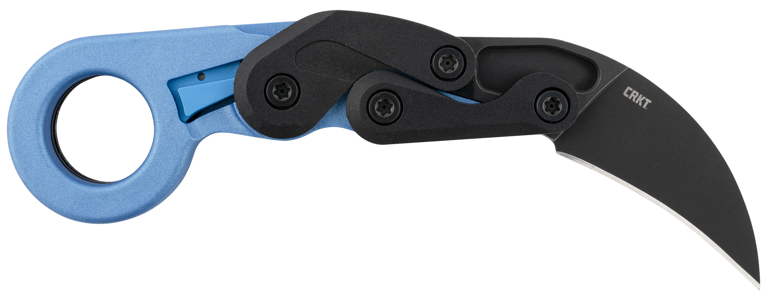 CRKT 4041B Provoke 2.47" Folding Hawkbill Plain Black Stonewashed 4116 Stainless Steel Blade/Blue Metallic Grivory Handle
