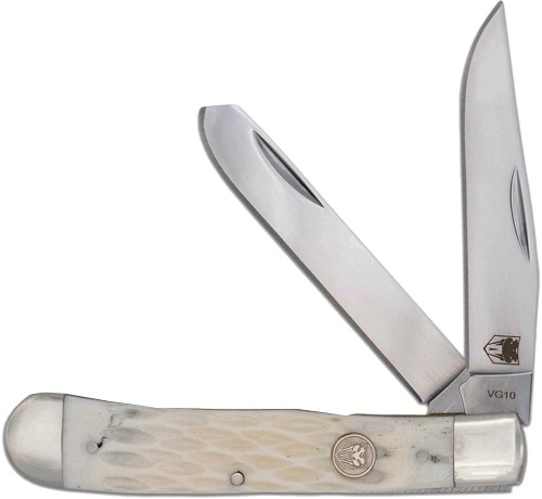 COBRATEC TRAPPER TWO BLADE G-10 WHITE BONE SS SLIP JOINT