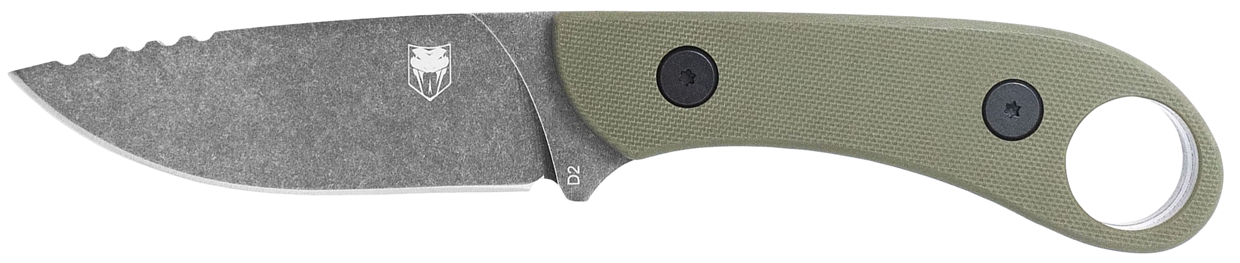 CobraTec Knives SD2DNSODGGEN2 Skinner Gen II 3.50" Fixed Plain Stonewashed D2 Steel Blade, 4.31" OD Green Textured G10 Scales Handle w/Finger Ring
