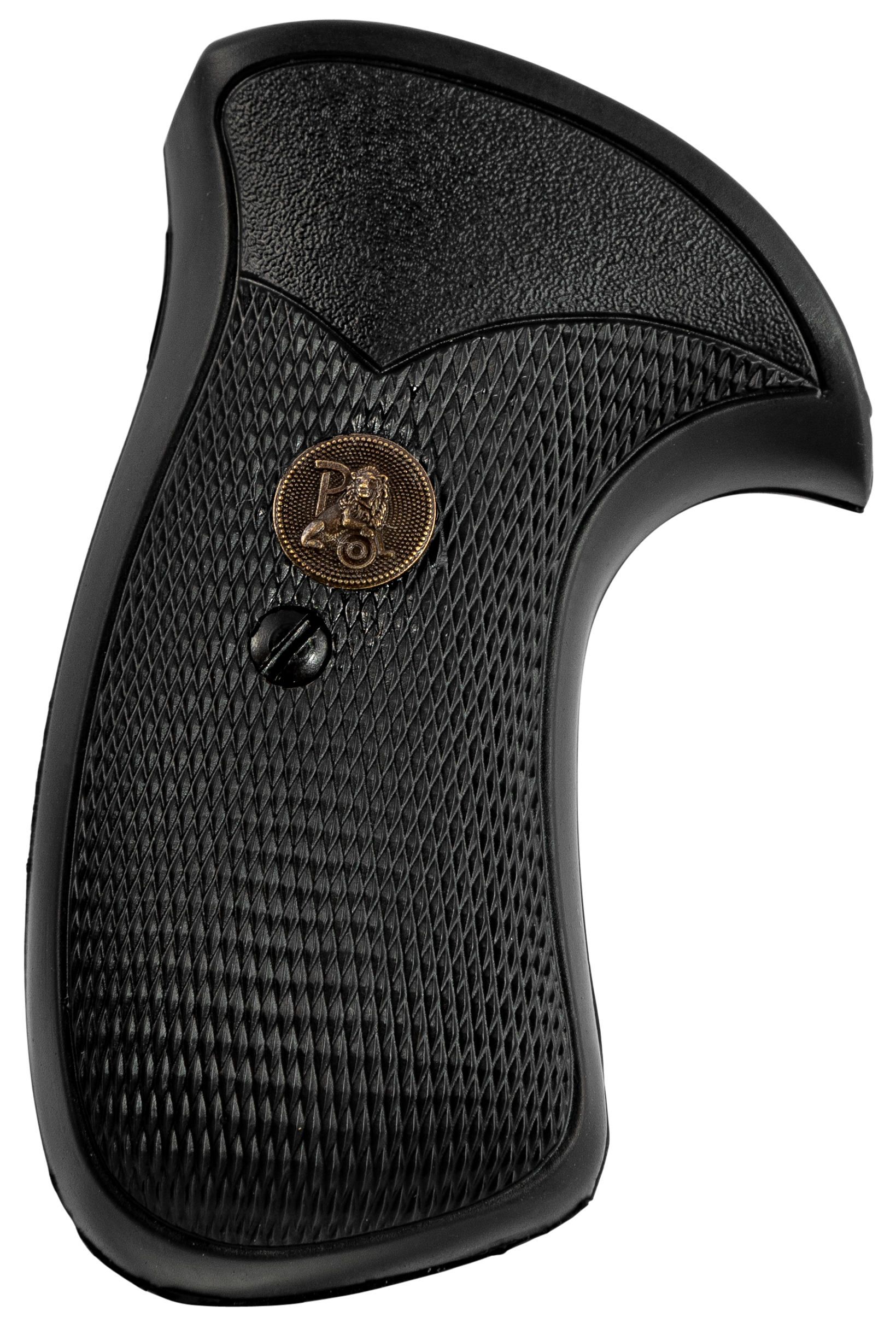 Pachmayr 03270 Compact Grip Checkered Black Rubber for S&W K/L Frame with Round Butt