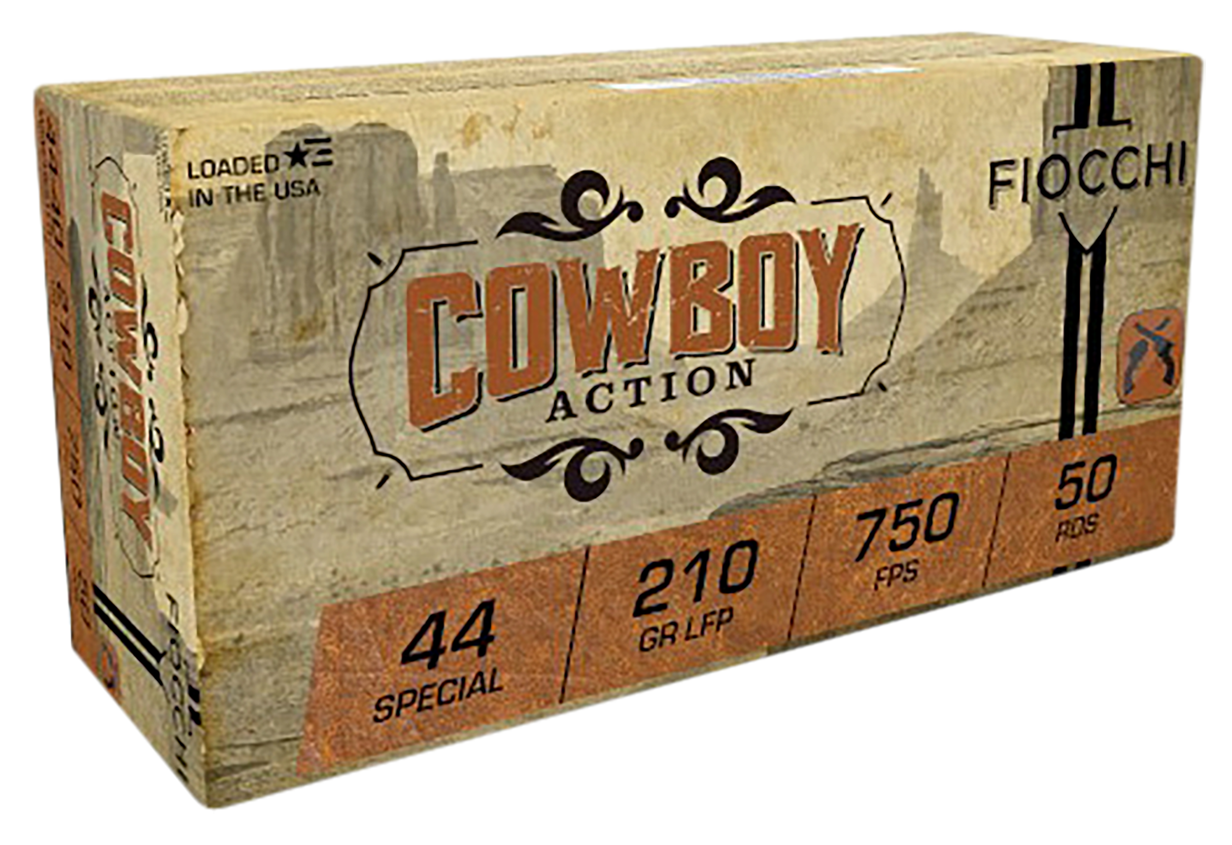 Fiocchi 44SCA Cowboy Action  44S&WSpl 210gr Lead Flat Point 50 Per Box/10 Case