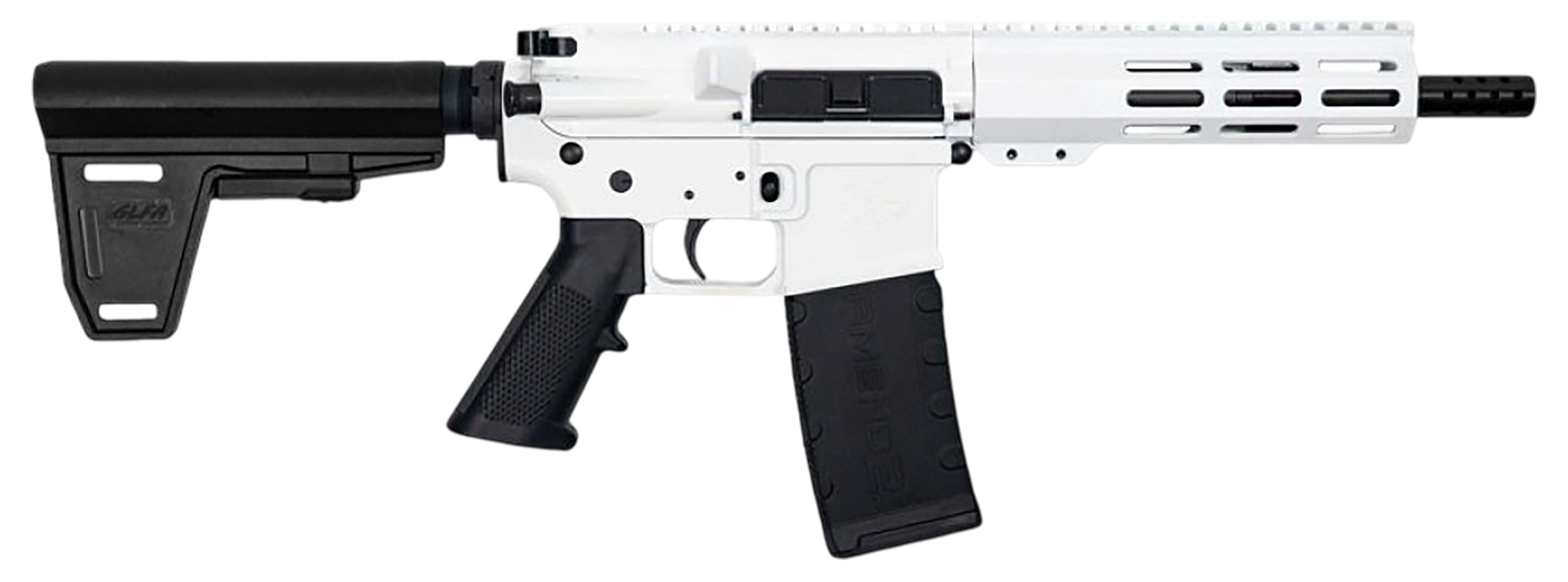 Great Lakes Firearms GL15223PBWHT AR-15  223 Wylde 30+1 7.50" Black Nitride Threaded Barrel, M-LOK Handguard, White Cerakote Aluminum Receiver w/Picatinny Rail, Black Polymer Mil-Spec Grip