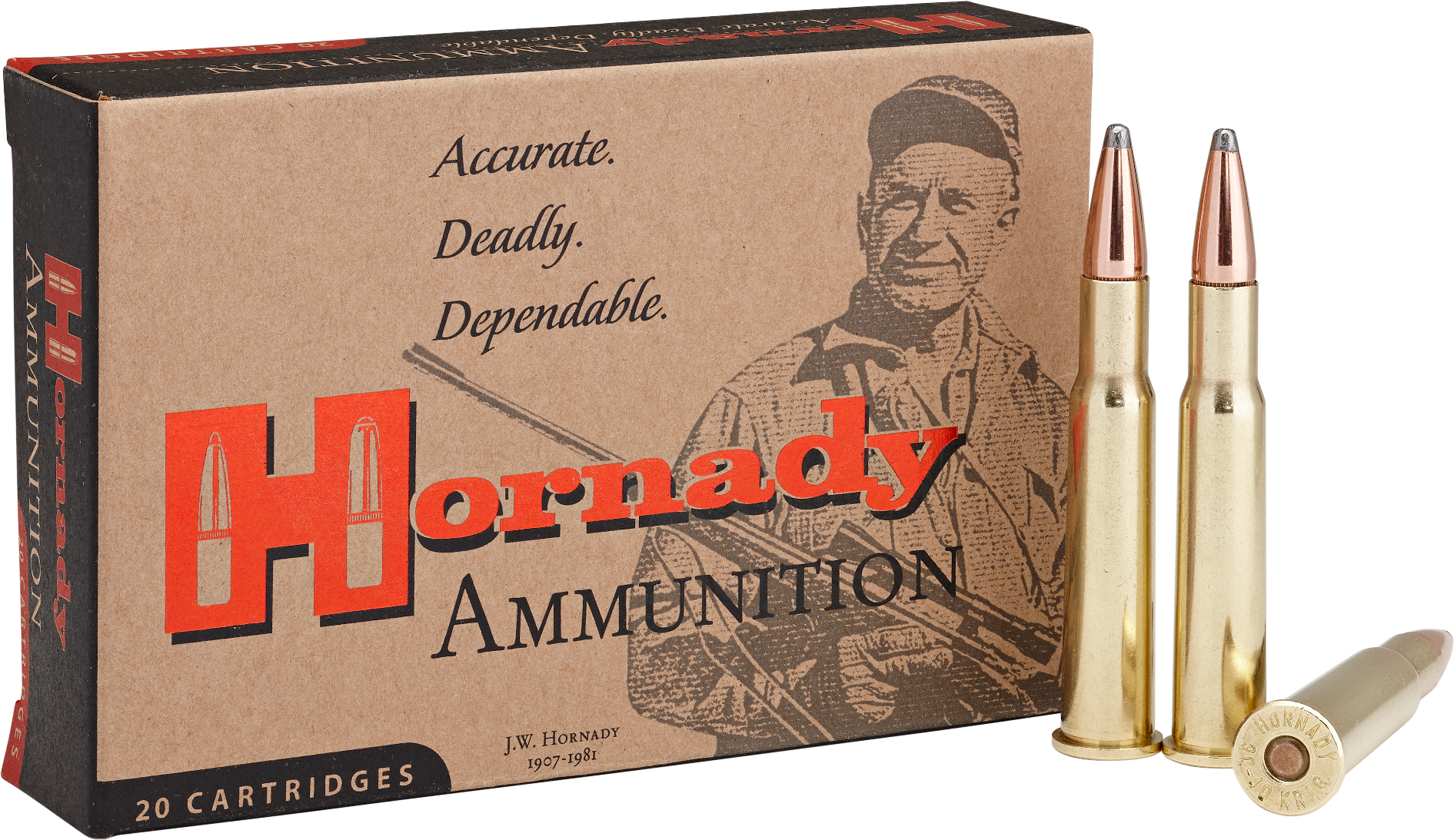 Hornady 81202 Custom  30-40Krag 180gr Spire Point 20 Per Box/10 Case