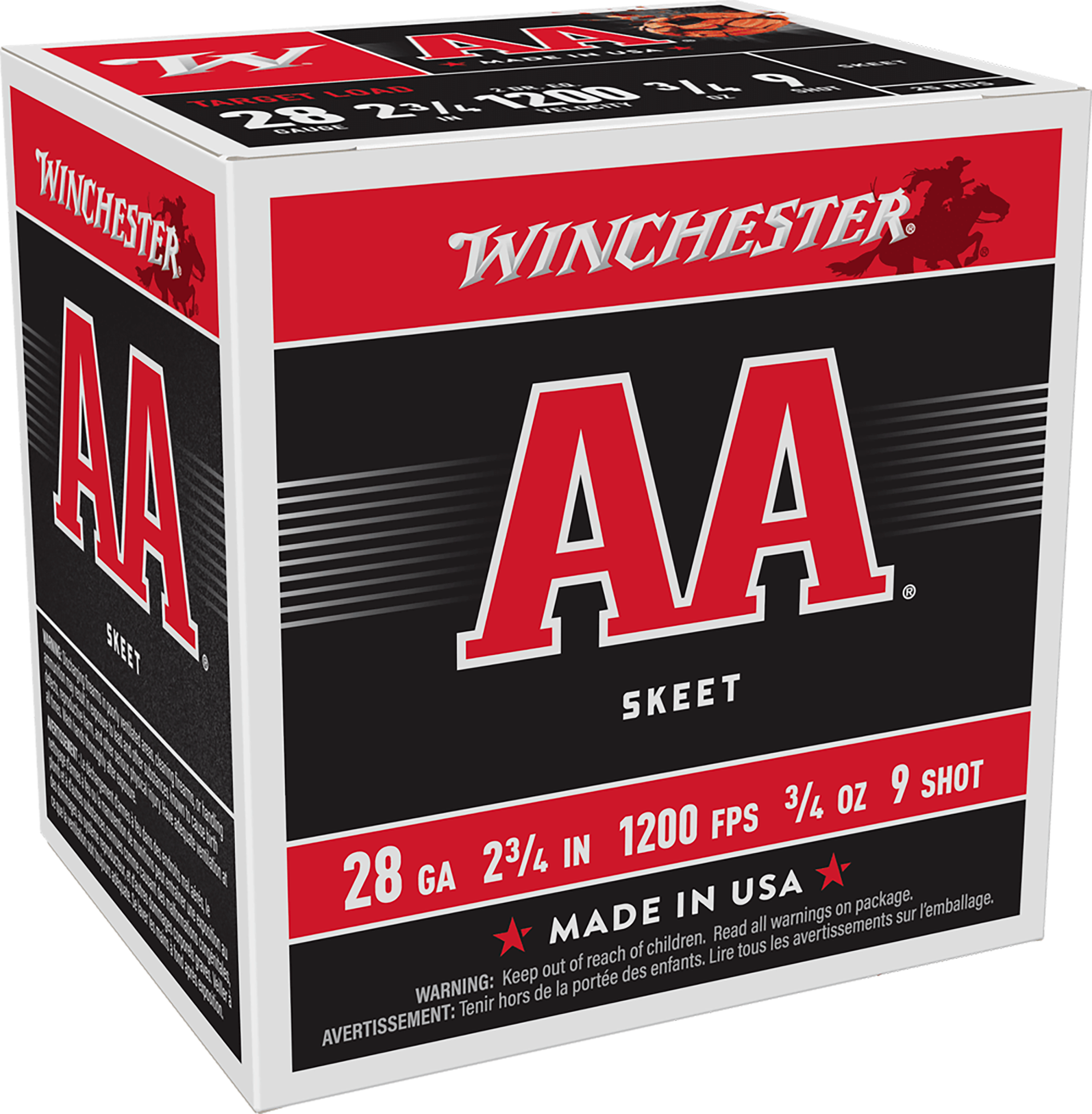 Winchester Ammo AA289 AA  28Gauge 2.75" 3/4oz 9Shot 25 Per Box/10 Case