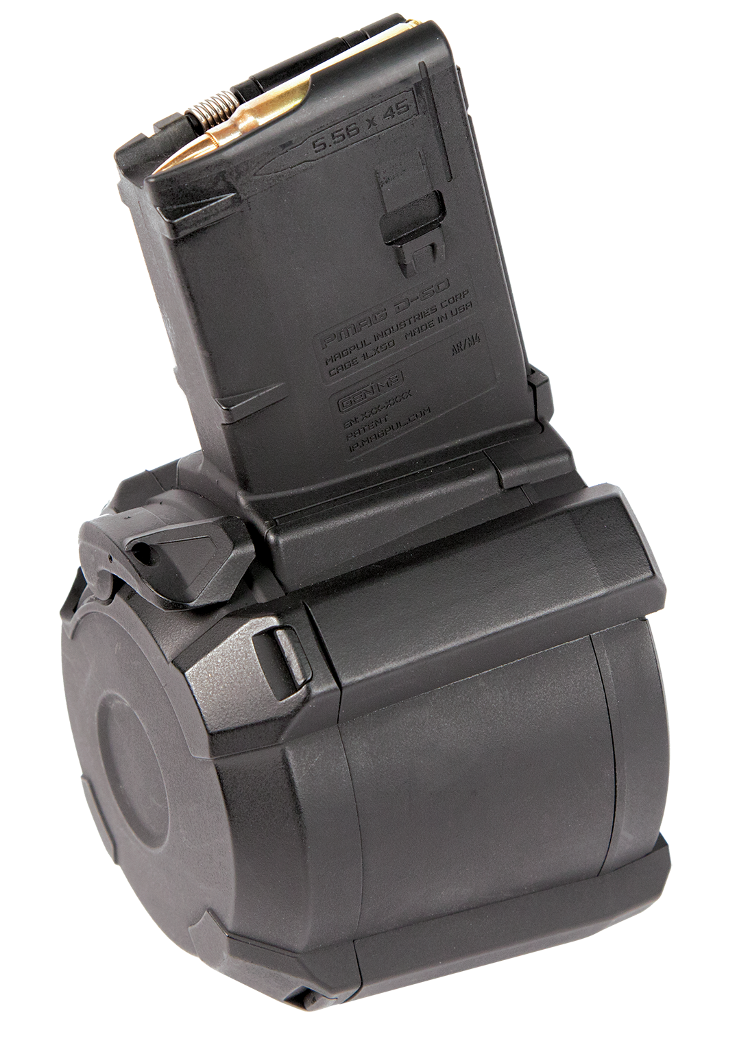 Magpul MAG576BLK PMAG GEN M3 60rd Drum 223 Rem/5.56x45mm NATO Fits AR-15/M16/M4 Black Polymer