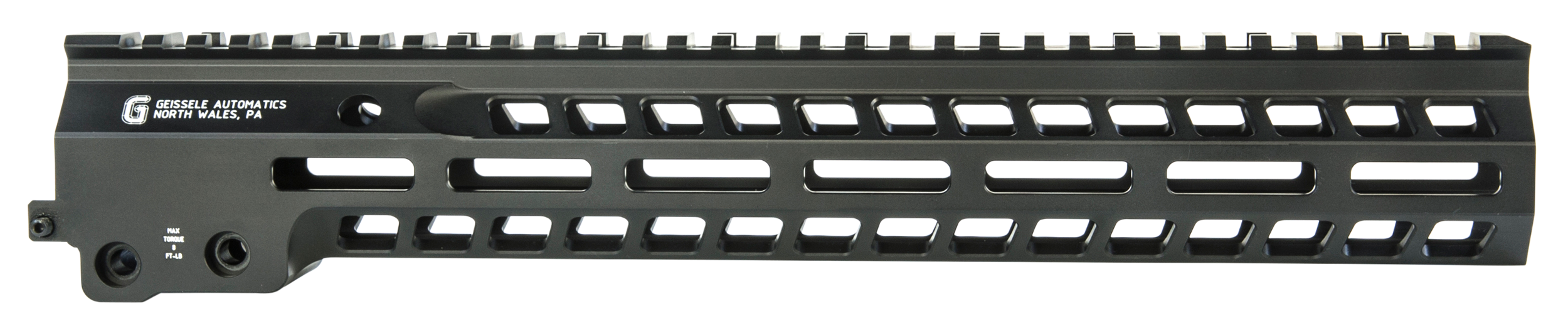 Geissele Automatics 05573B Super Modular Rail MK14 13.50" M-LOK, Black Aluminum for AR Platform, Barrel Nut Included