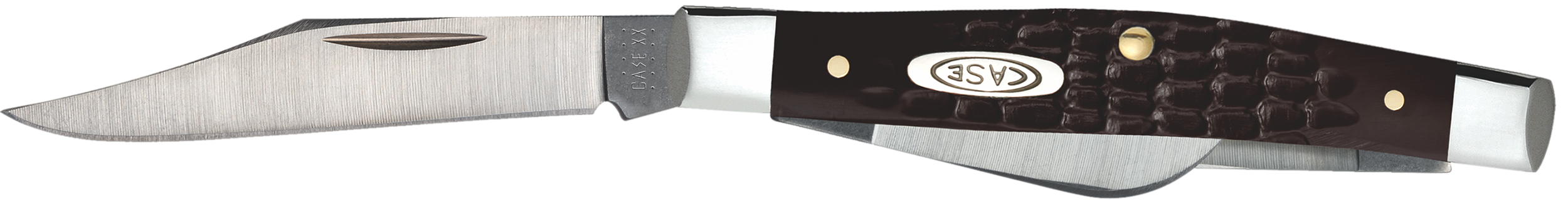 Case 00081 Stockman  Small 2"/1.5"/1.49" Folding Clip/Sheepfoot/Pen Plain As-Ground Stainless Steel Blade/ Brown Jigged Synthetic Handle