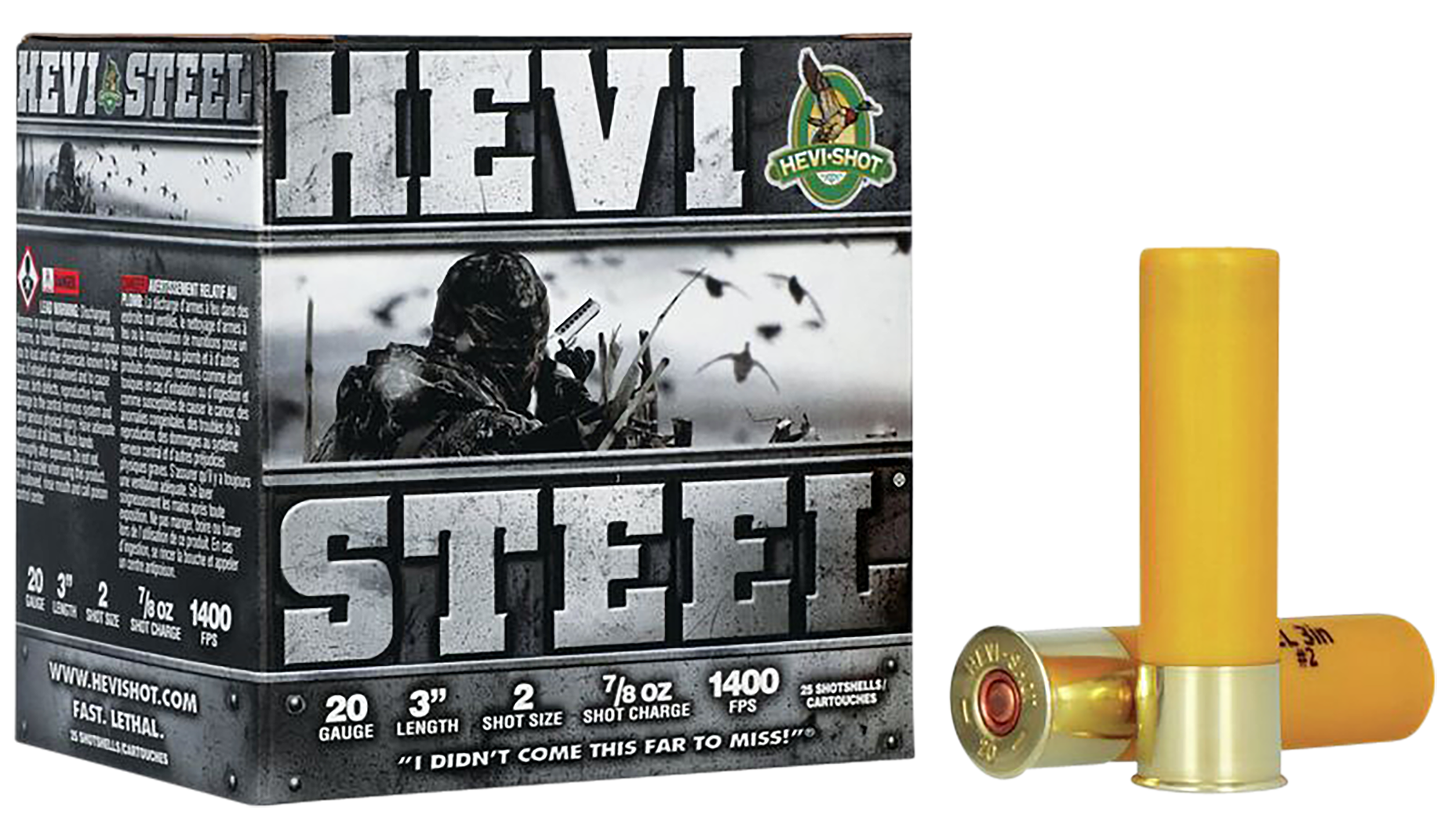 HEVI-Shot HS62002 HEVI-Steel  20Gauge 3" 7/8oz 2Shot 25 Per Box/10 Case